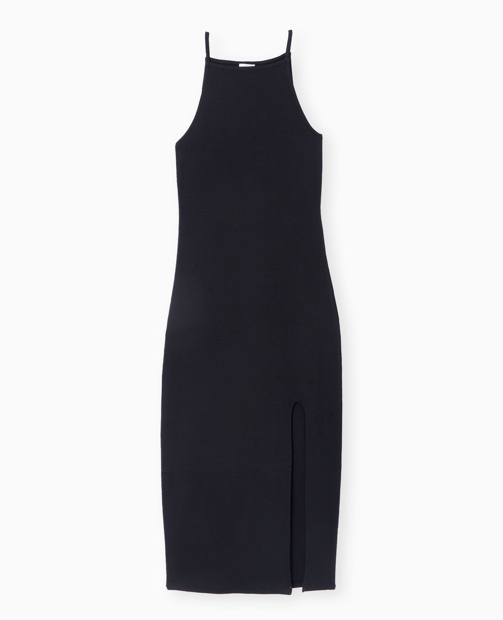 Robe longue à bretelles avec fente