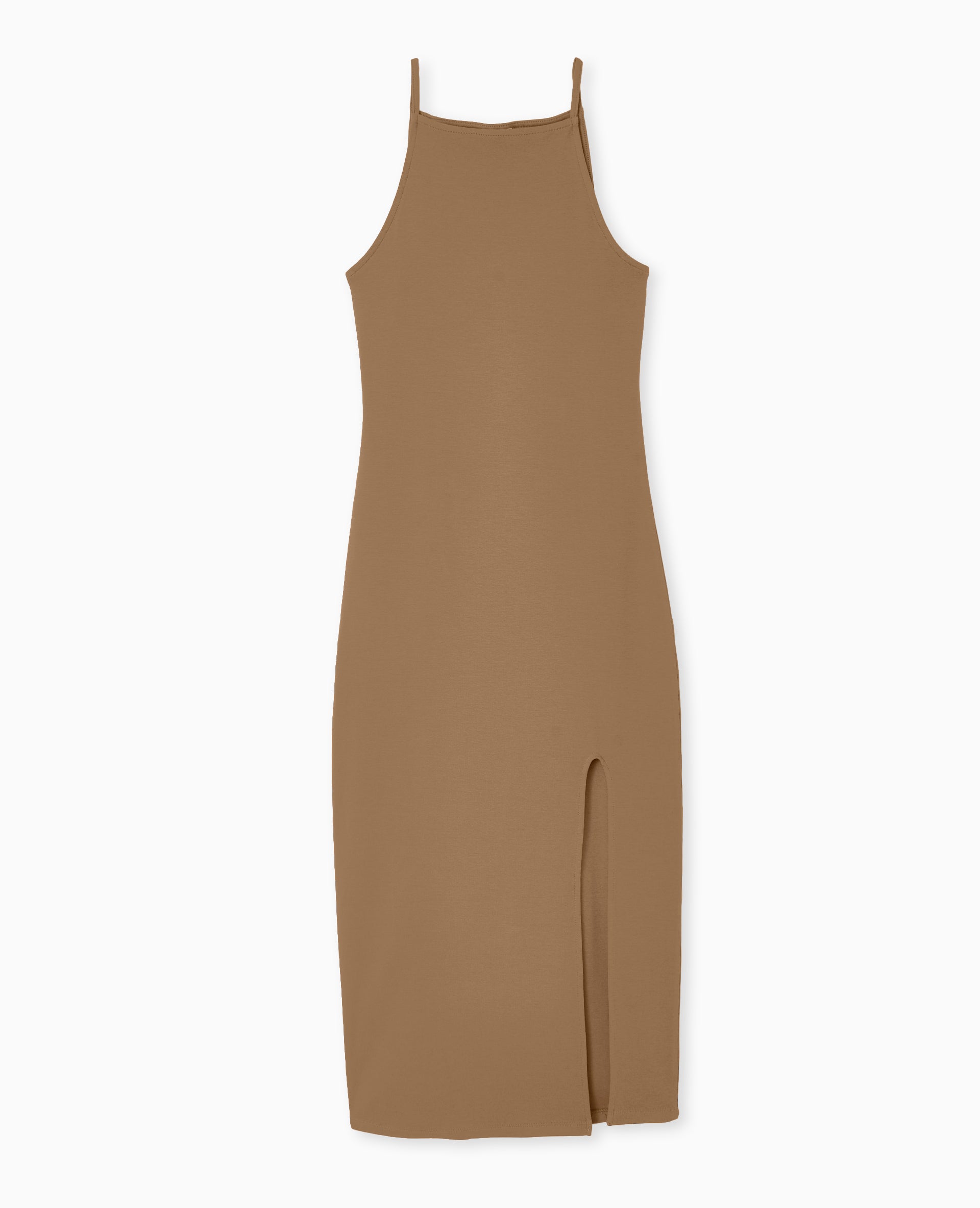 Robe longue à bretelles avec fente