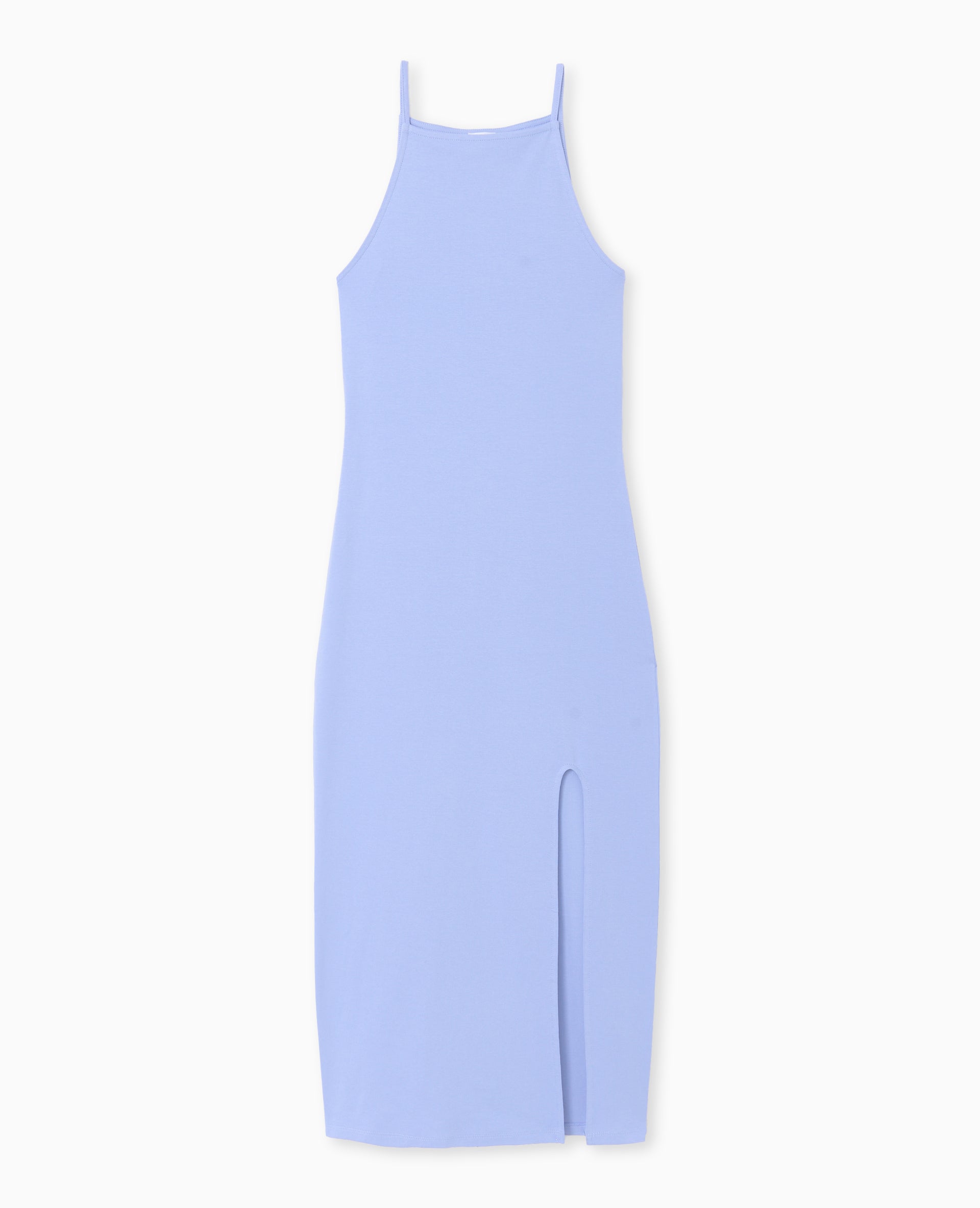 Robe longue à bretelles avec fente