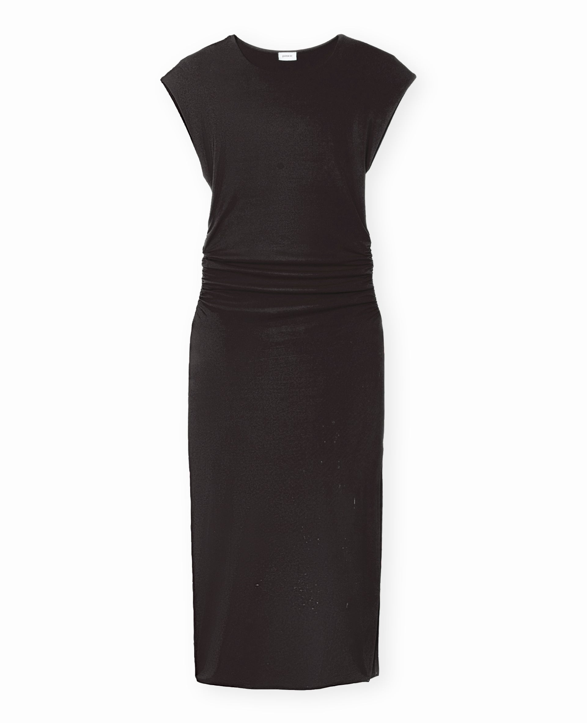 Robe longue sans manches avec fronces