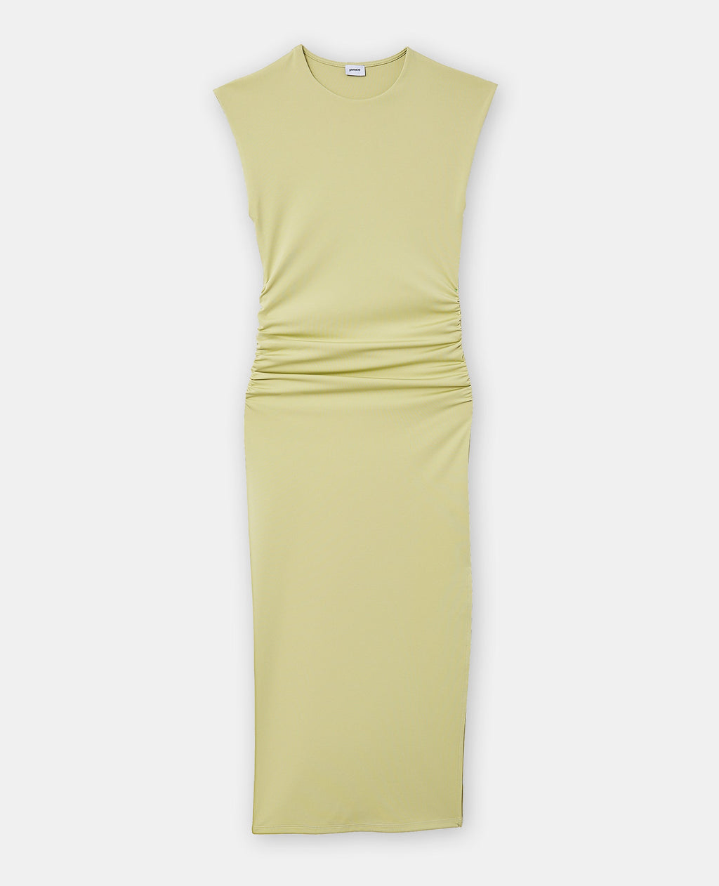 Robe longue sans manches avec fronces