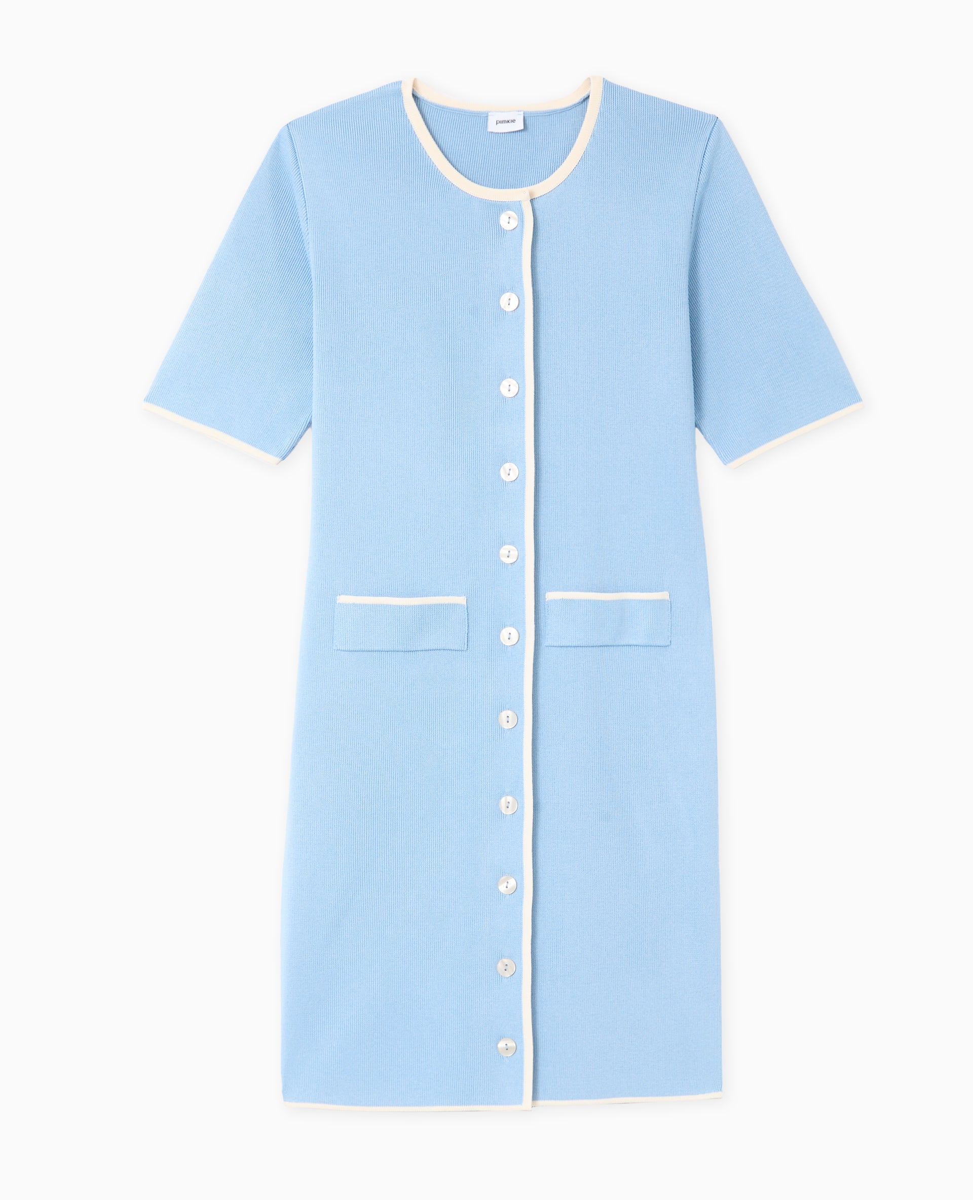 Robe courte boutonnée en maille