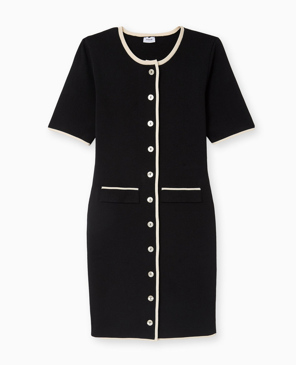 Robe courte boutonnée en maille