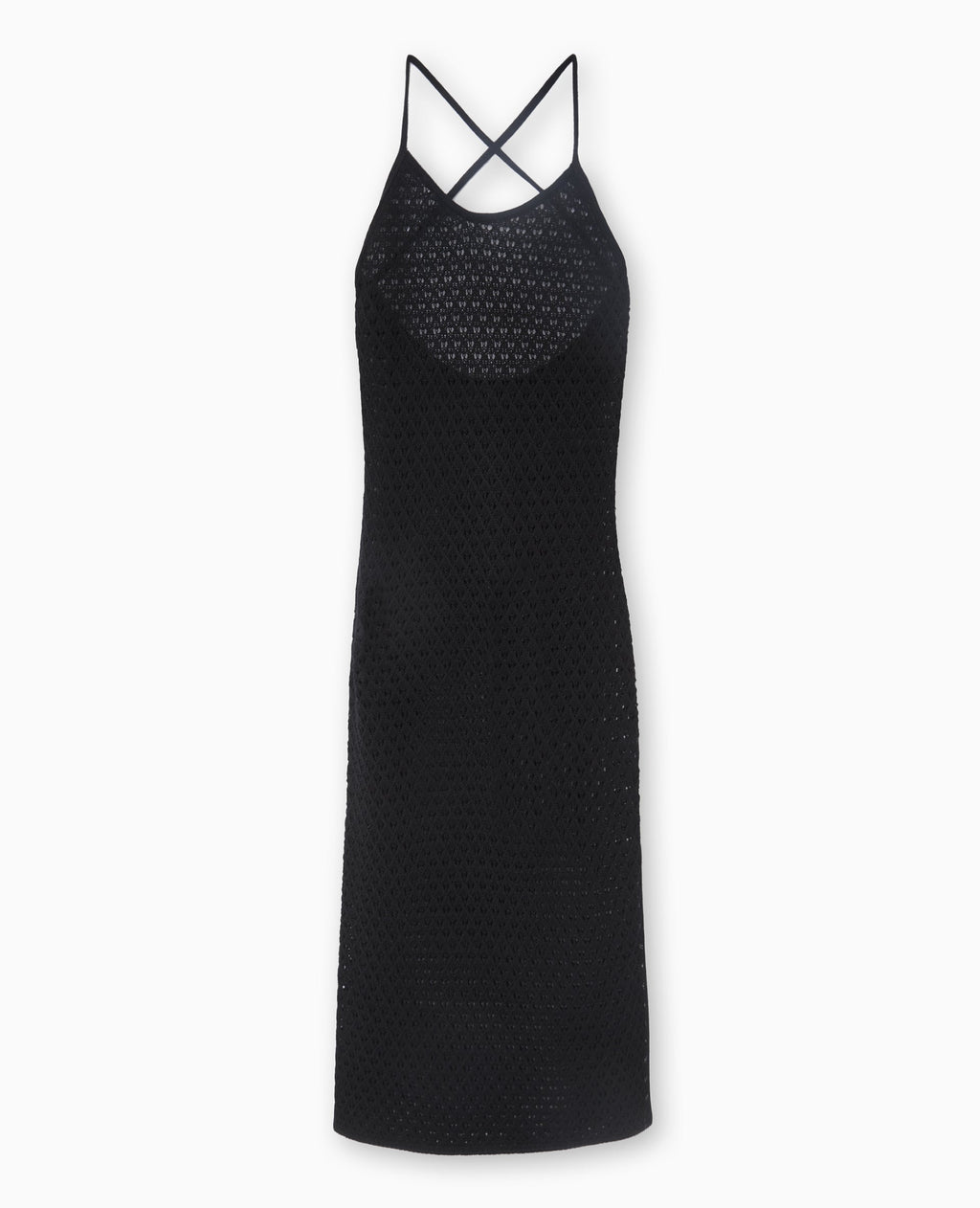 Robe longue dos-nu en maille crochet
