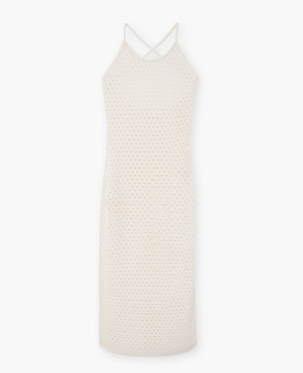Robe longue dos-nu en maille crochet