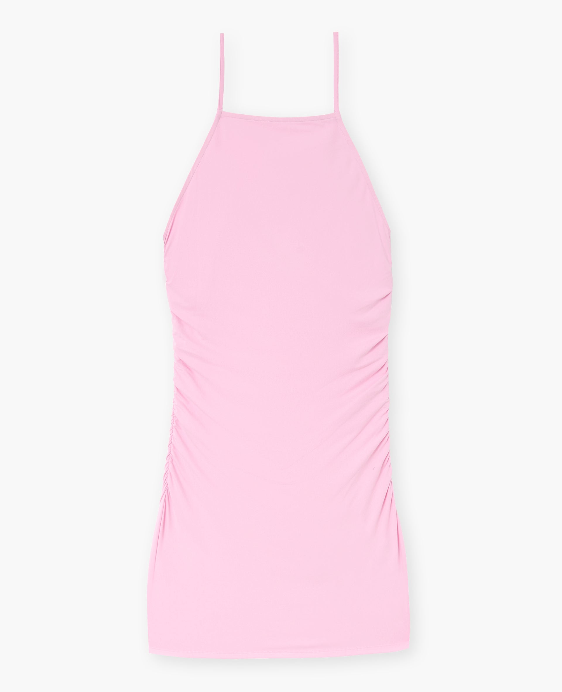 Robe courte en maille extensible avec fronces