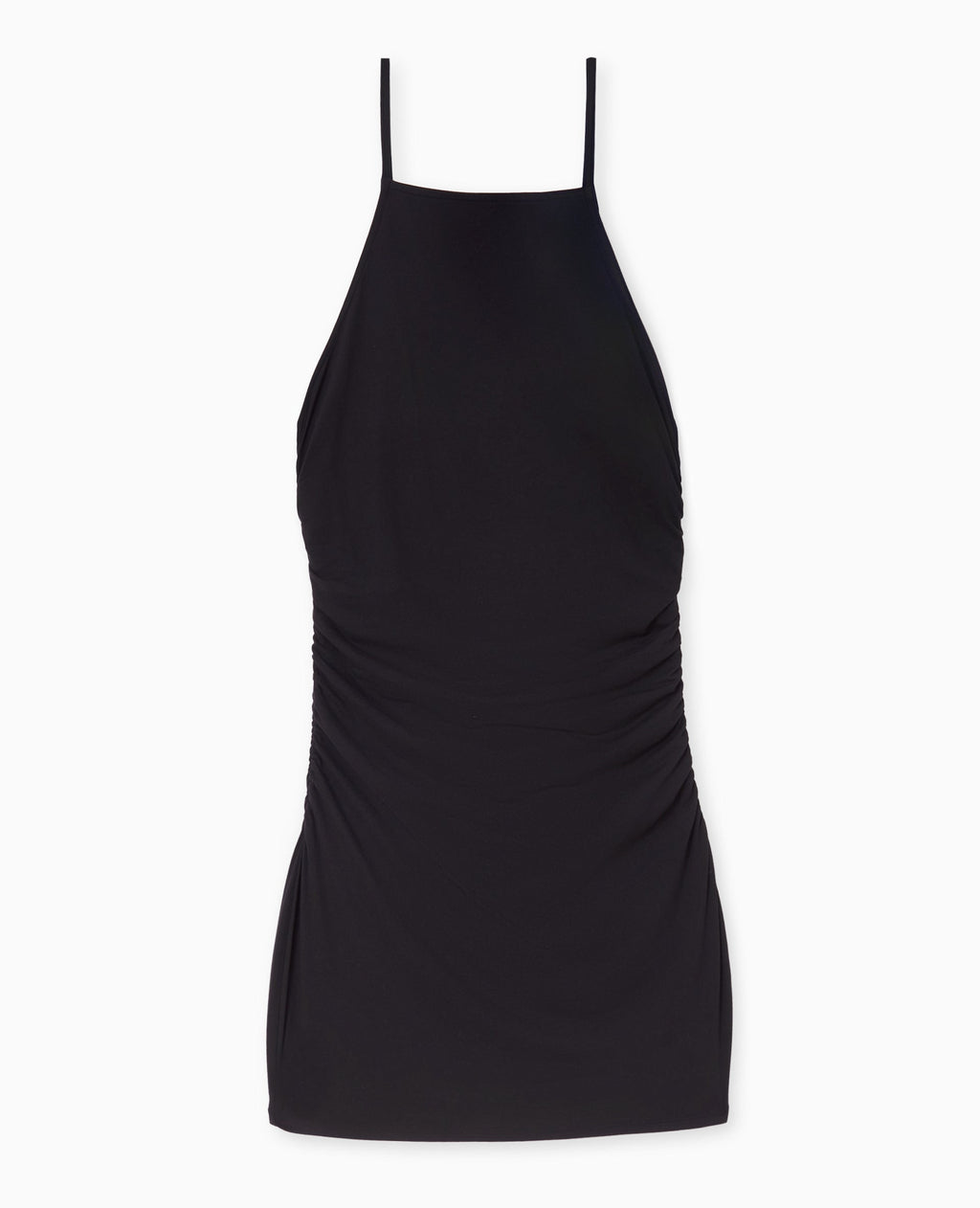 Robe courte en maille extensible avec fronces
