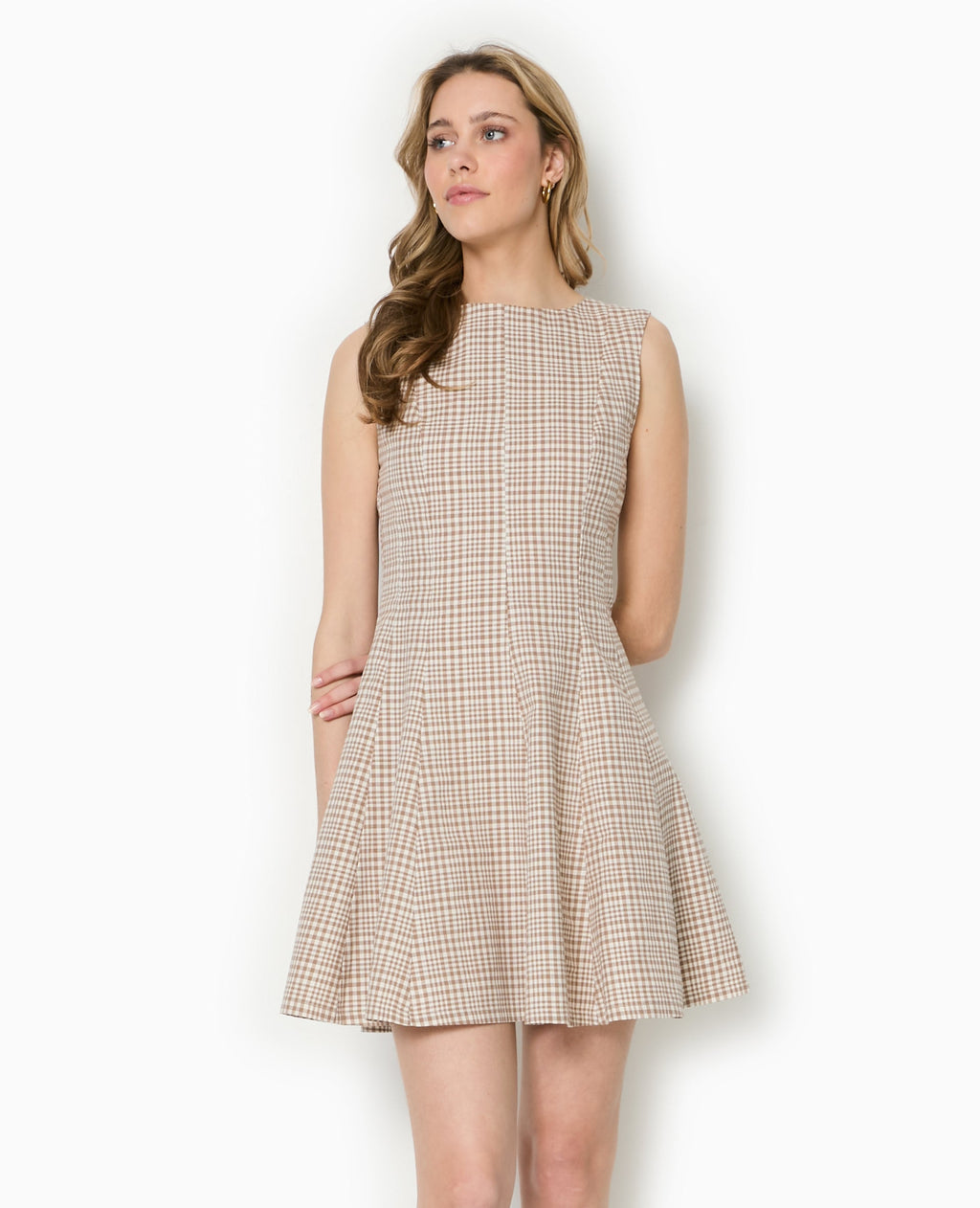 Robe courte patineuse motif carreaux