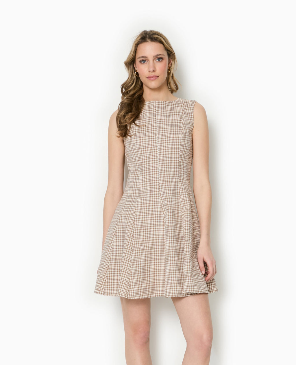 Robe courte patineuse motif carreaux