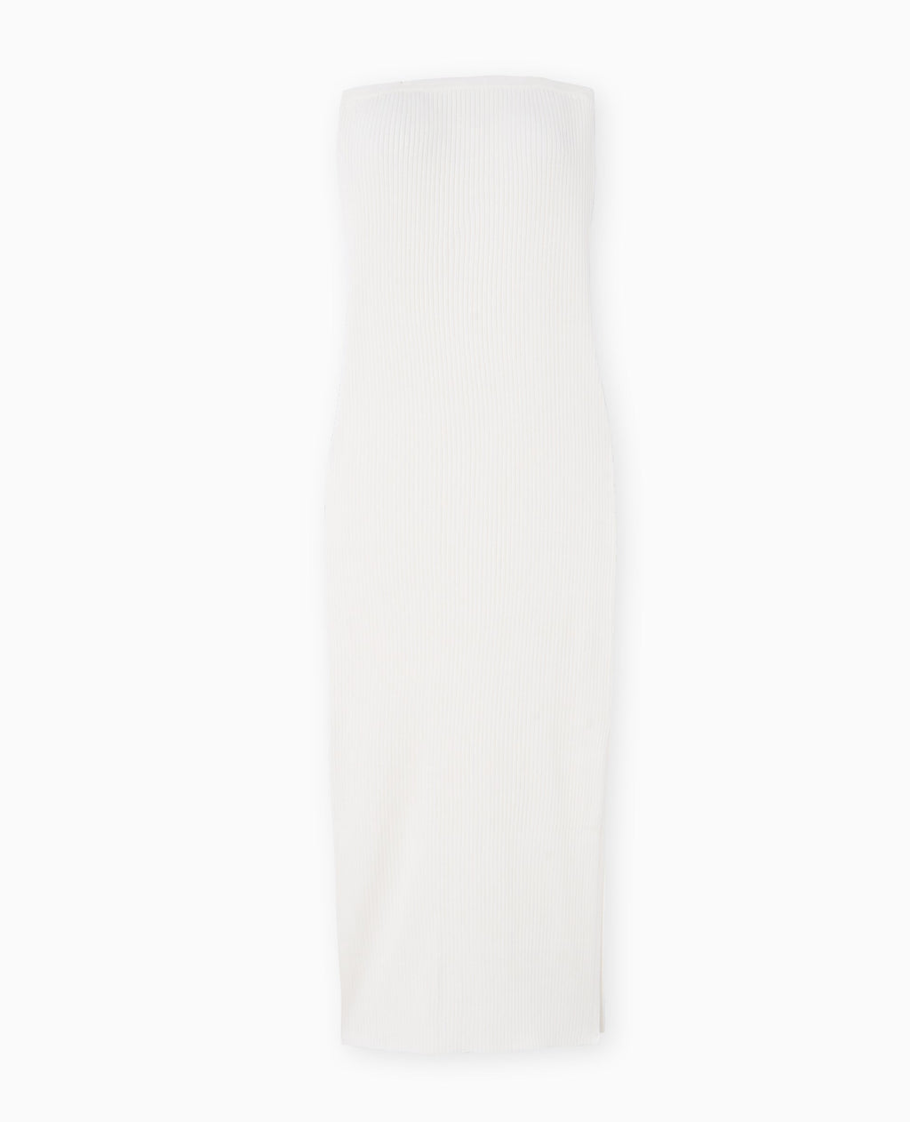 Robe longue bustier en maille côtelée