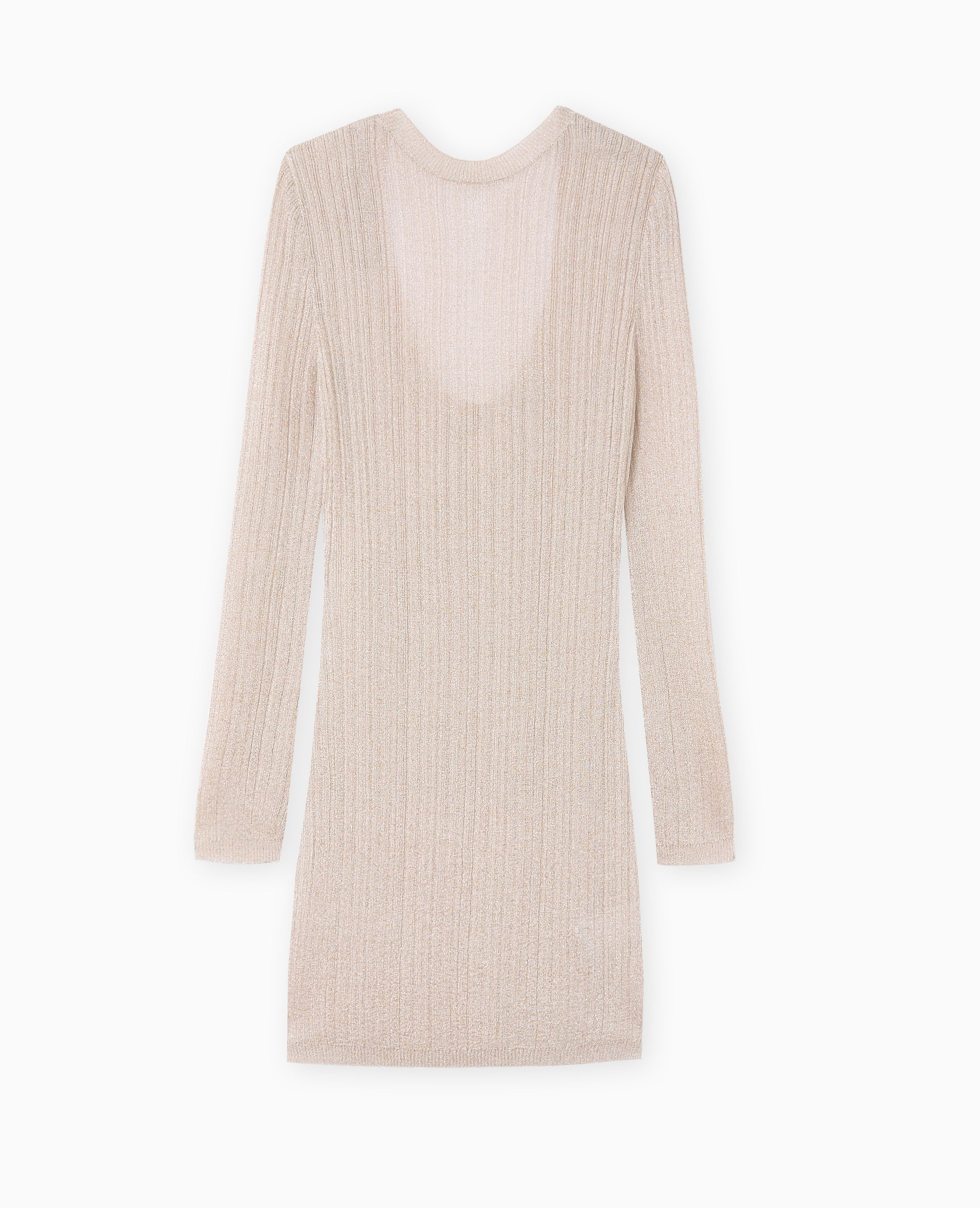 Robe moulante en maille avec lurex dos dégagé