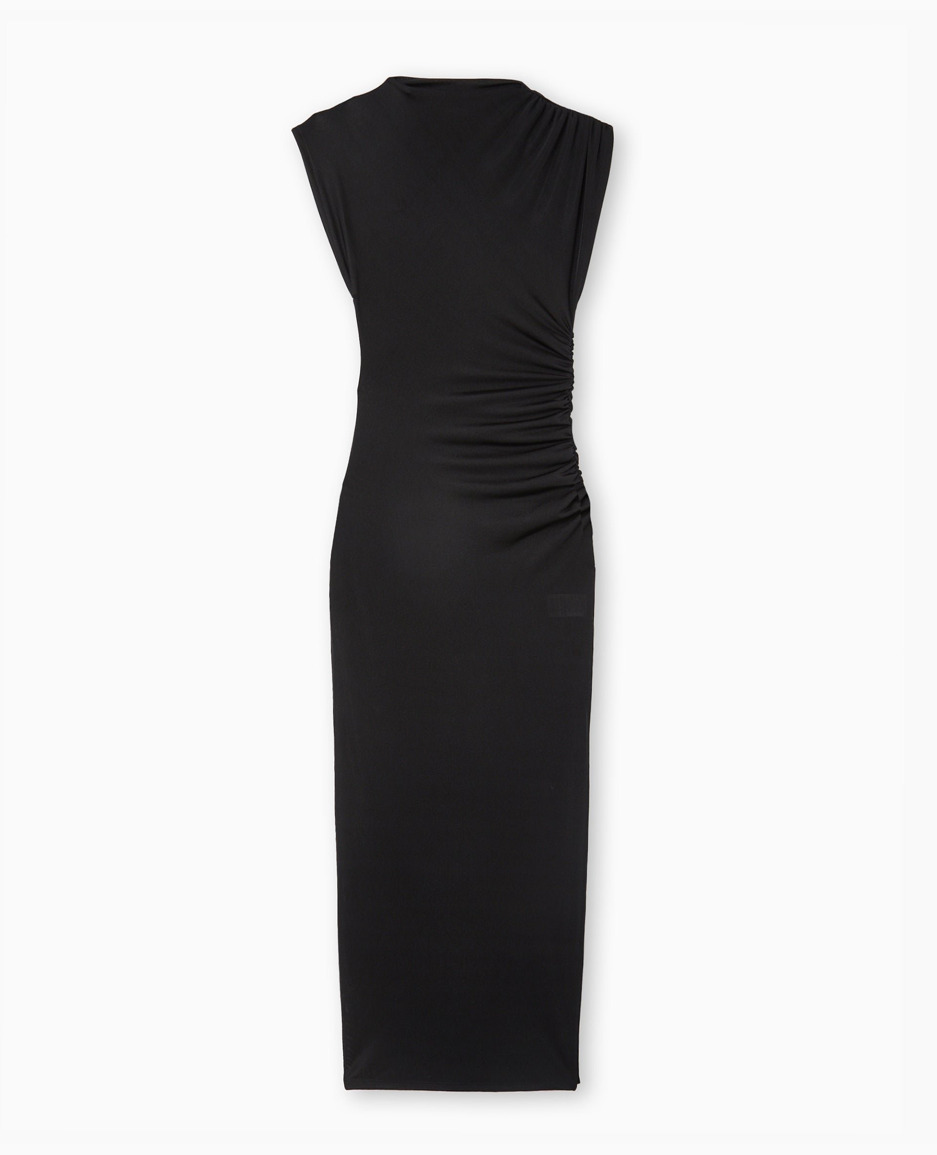 Robe longue en maille avec fronces et drapés