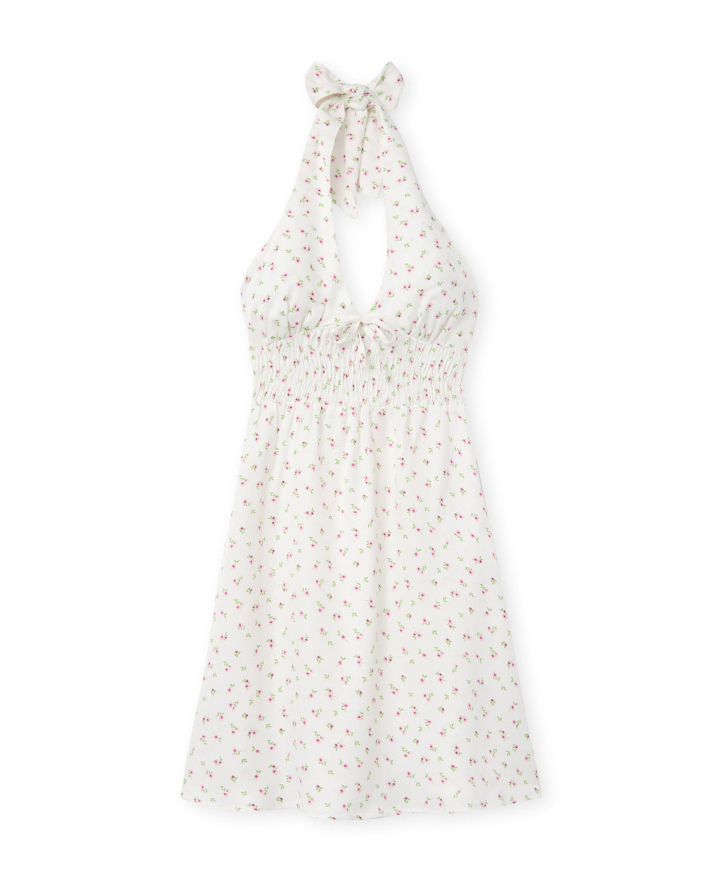 Robe dos-nu tissu satiné motif fleurs