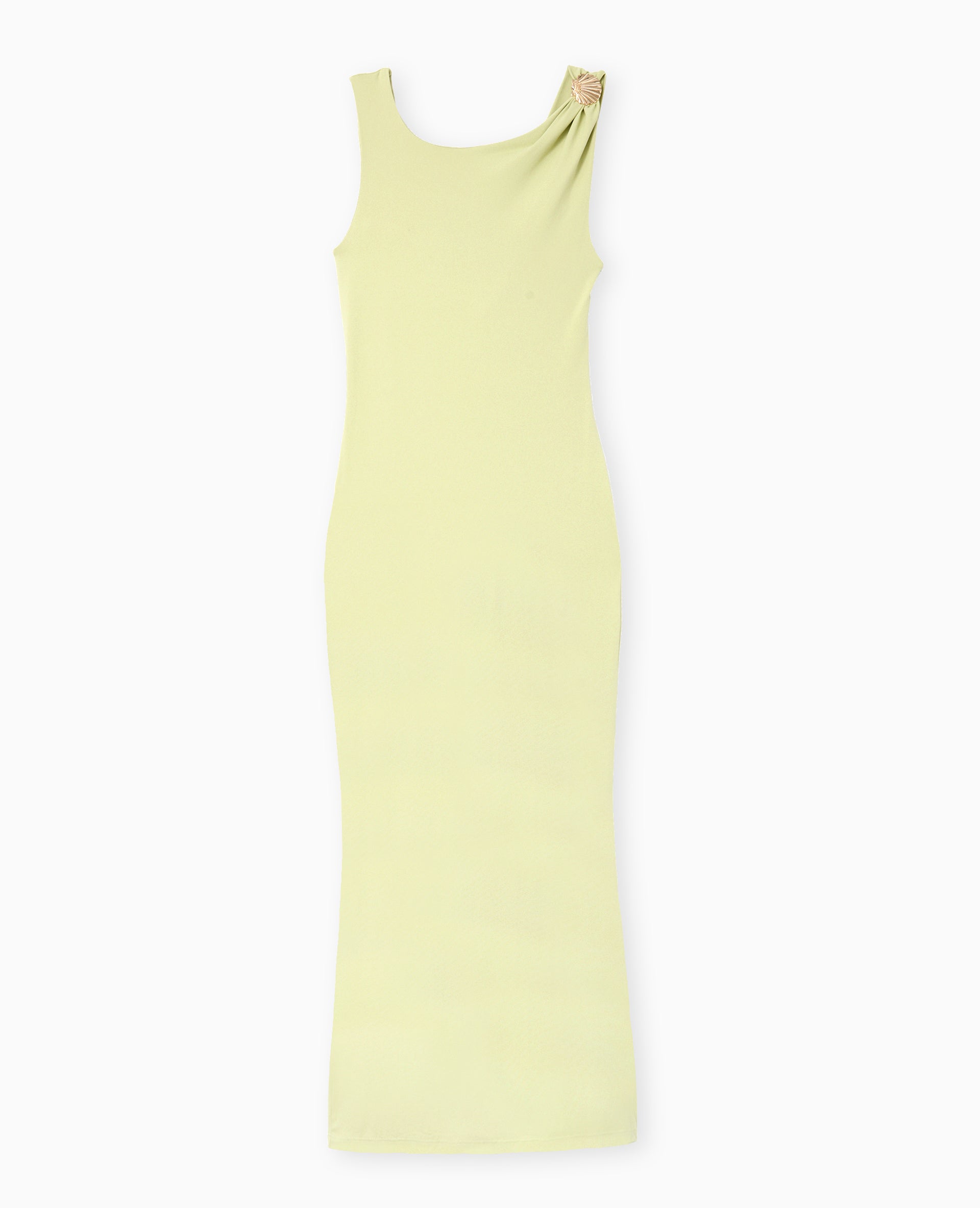 Robe longue dos-nu avec détail bijou