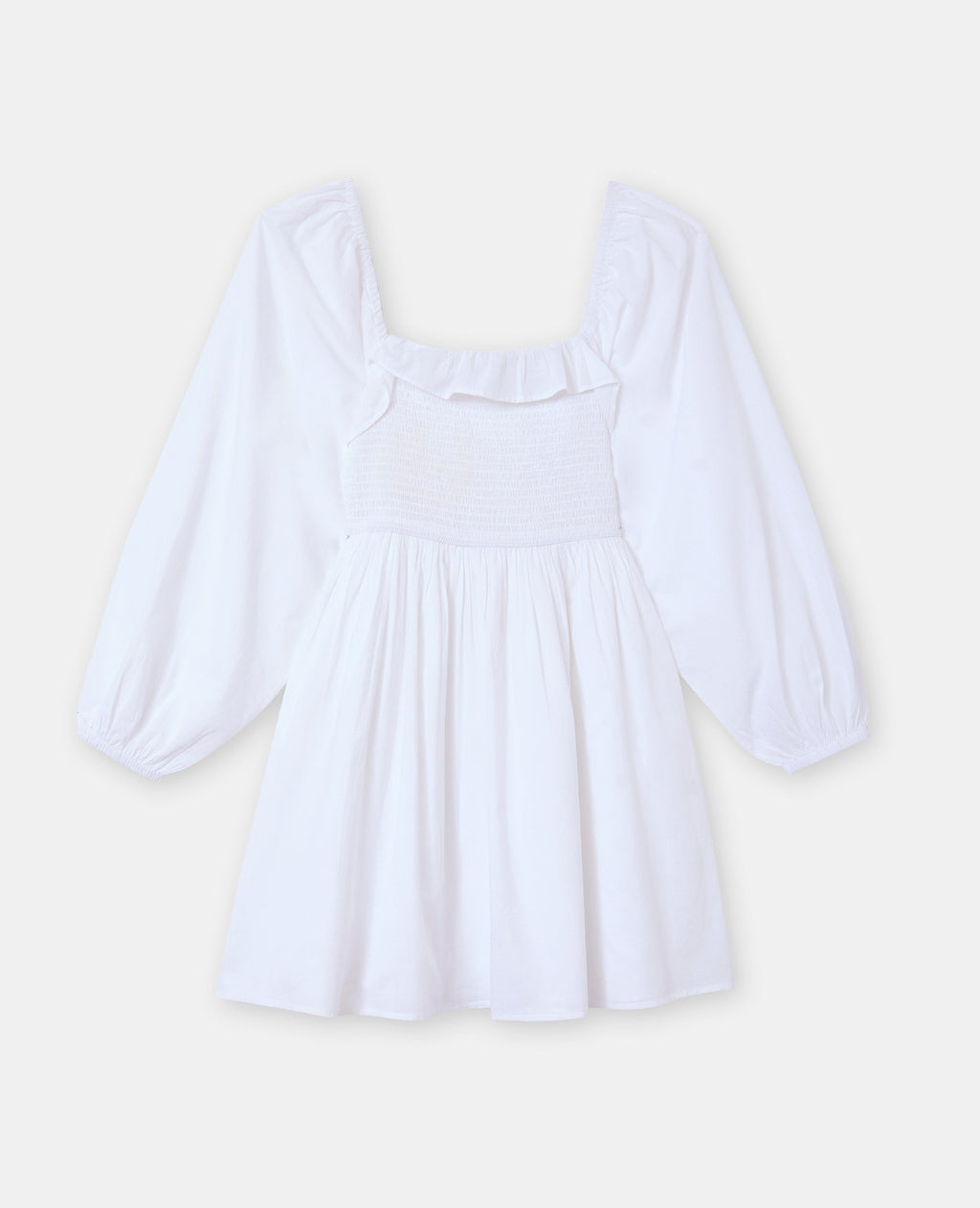 Robe courte en popeline avec manches ballons