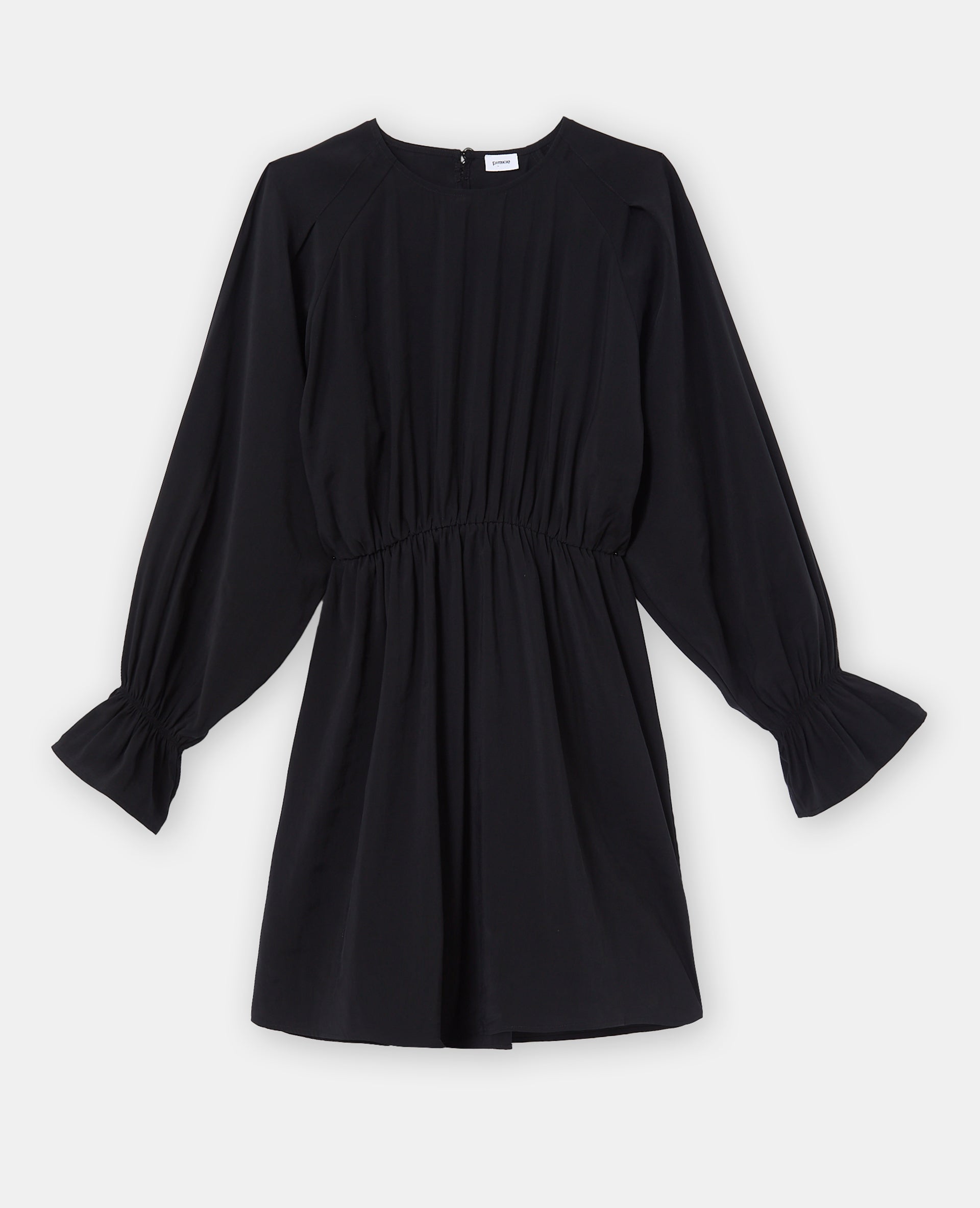 Robe courte avec taille élastiquée en tissu fluide