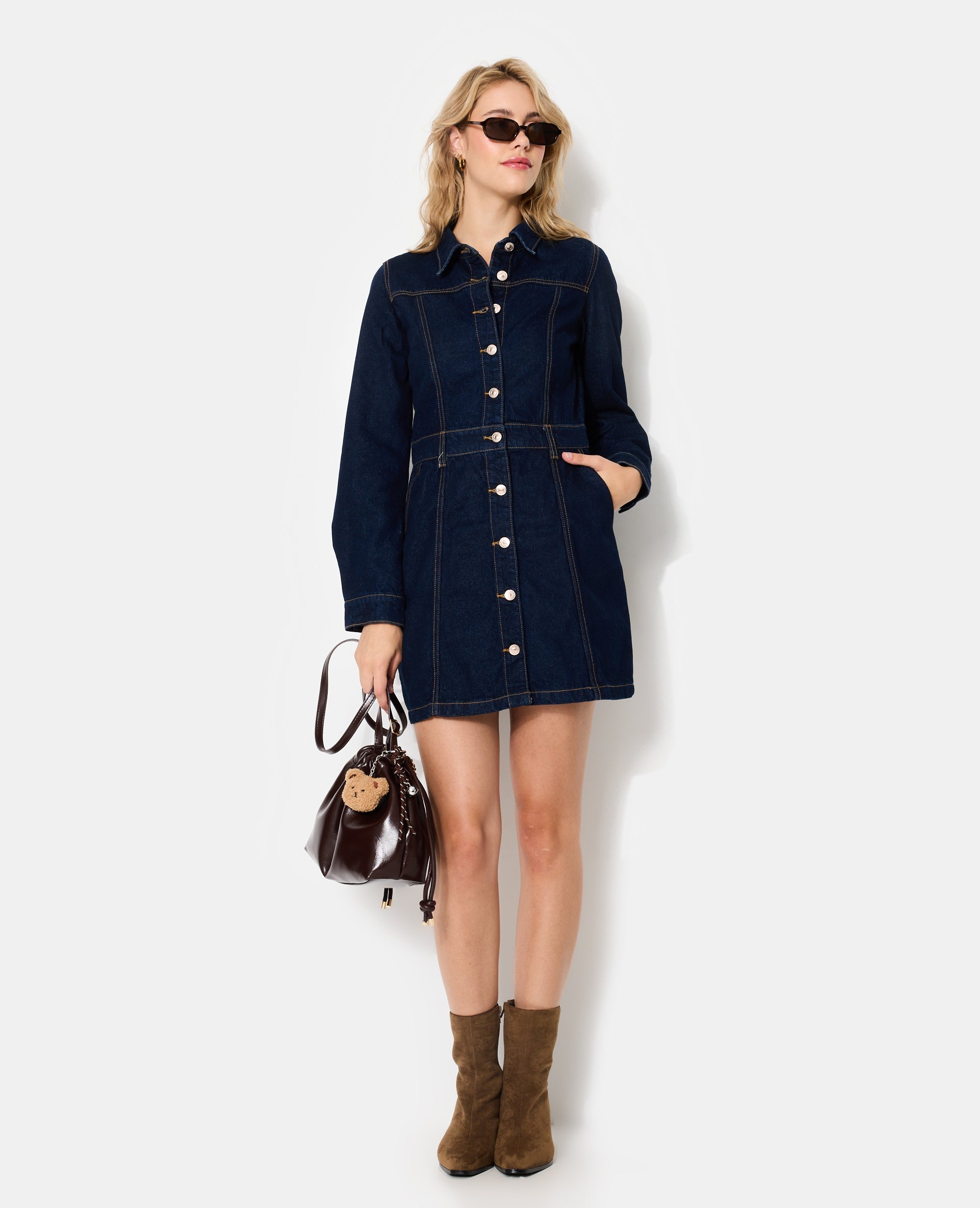 Robe boutonnée en jean