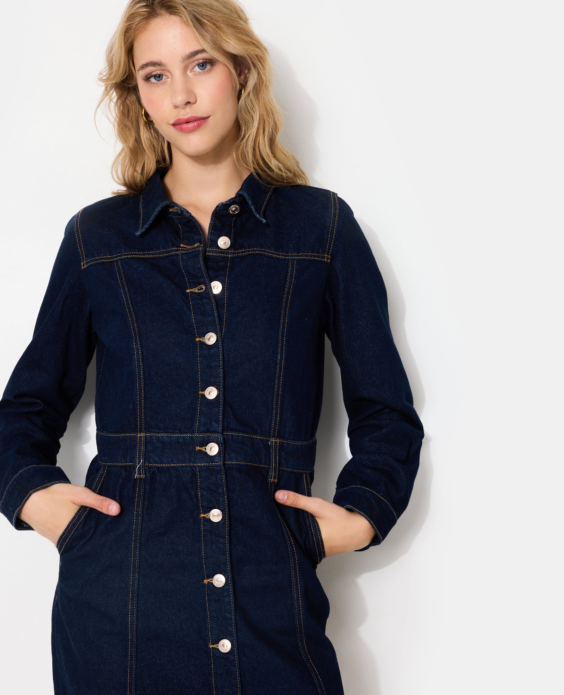 Robe boutonnée en jean