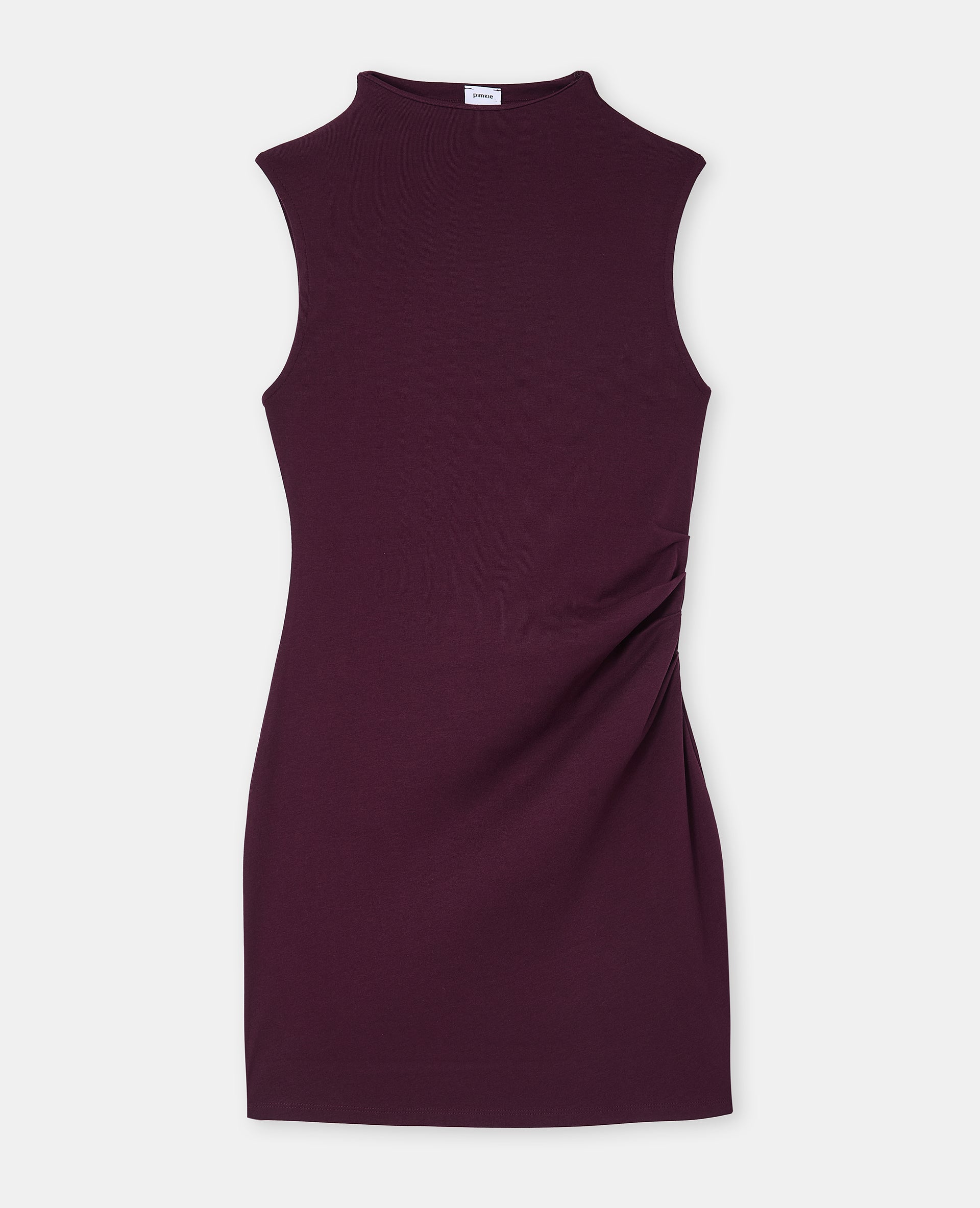 Robe courte sans manches avec fronces côté
