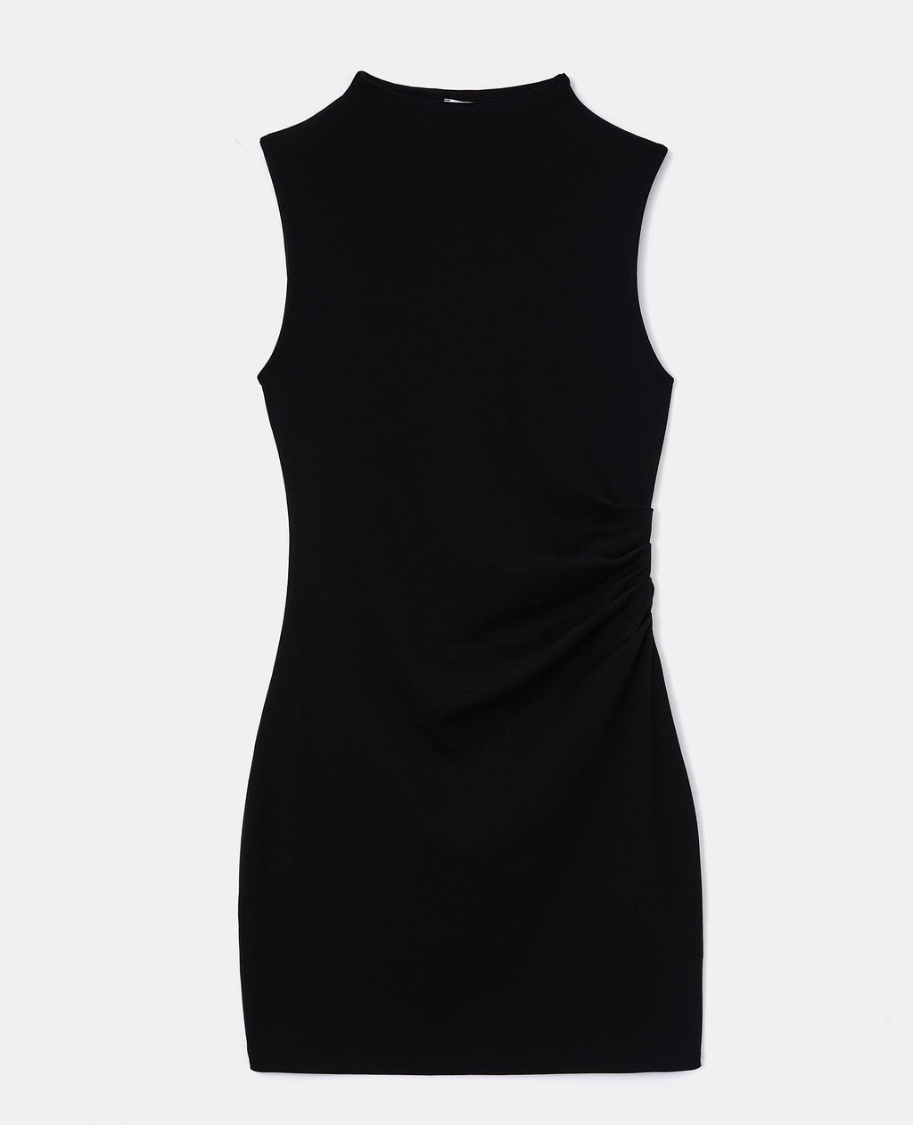 Robe courte sans manches avec fronces côté