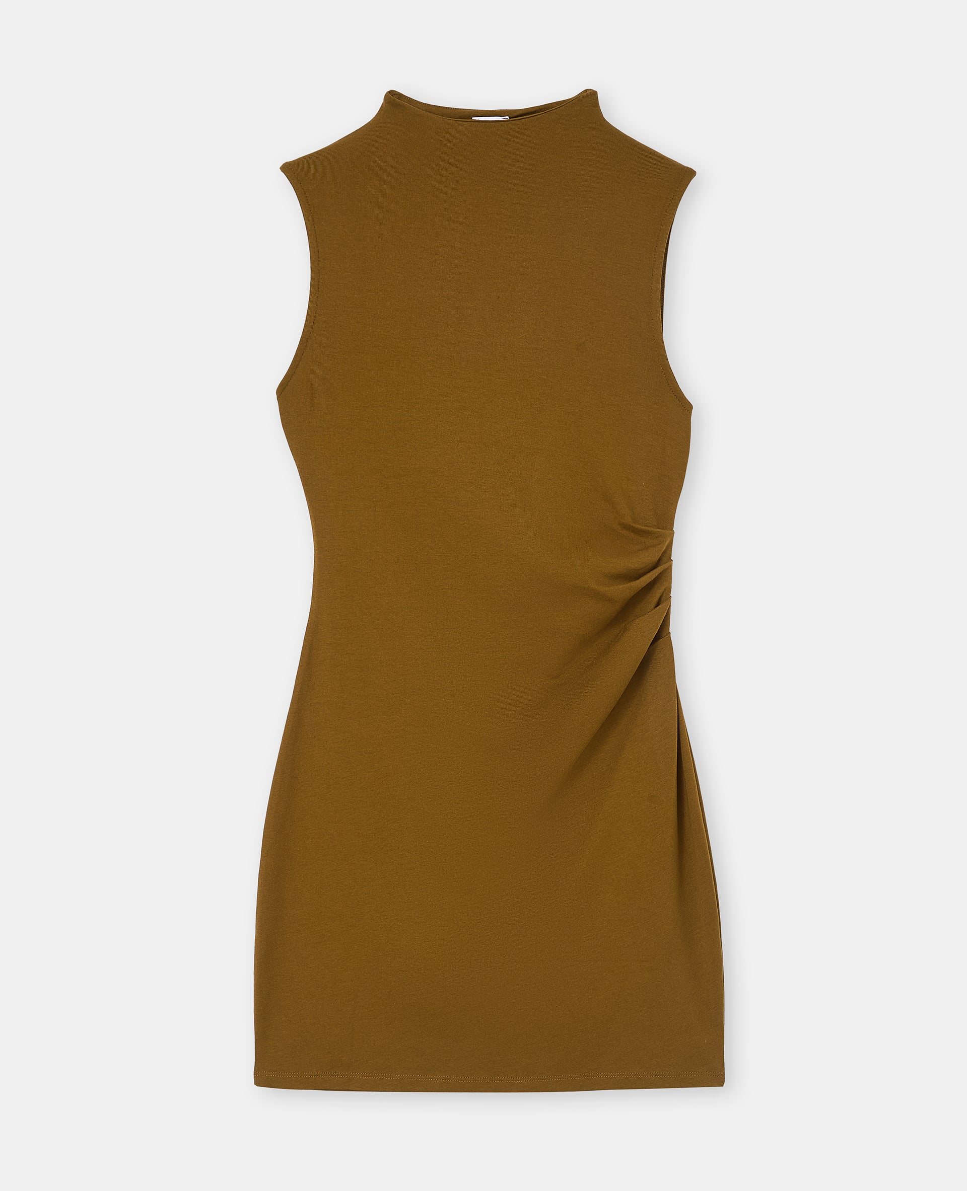 Robe courte sans manches avec fronces côté