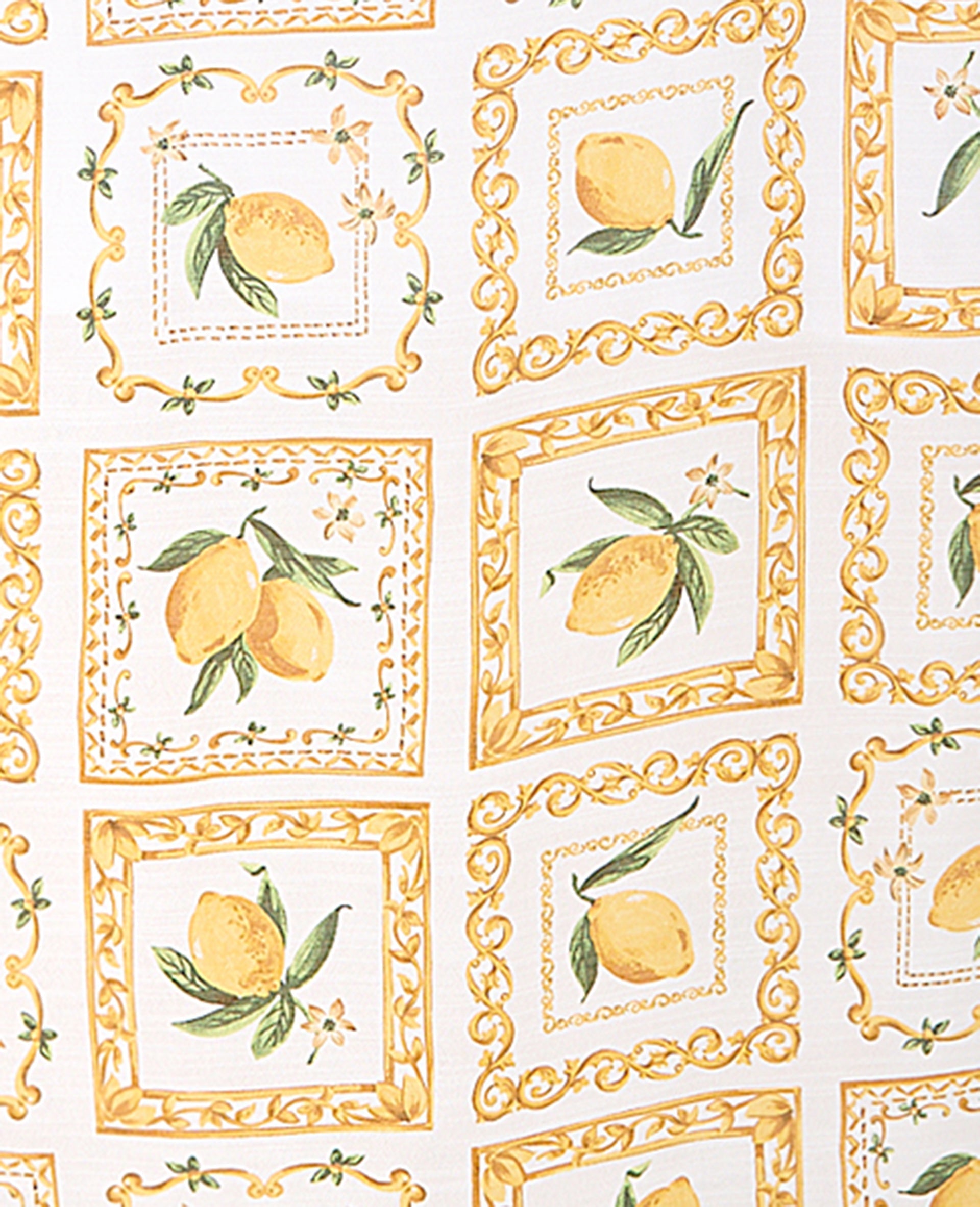 Robe longue encolure empire motif citrons