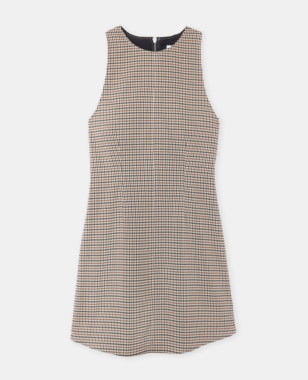 Robe courte larges emmanchures motif carreaux