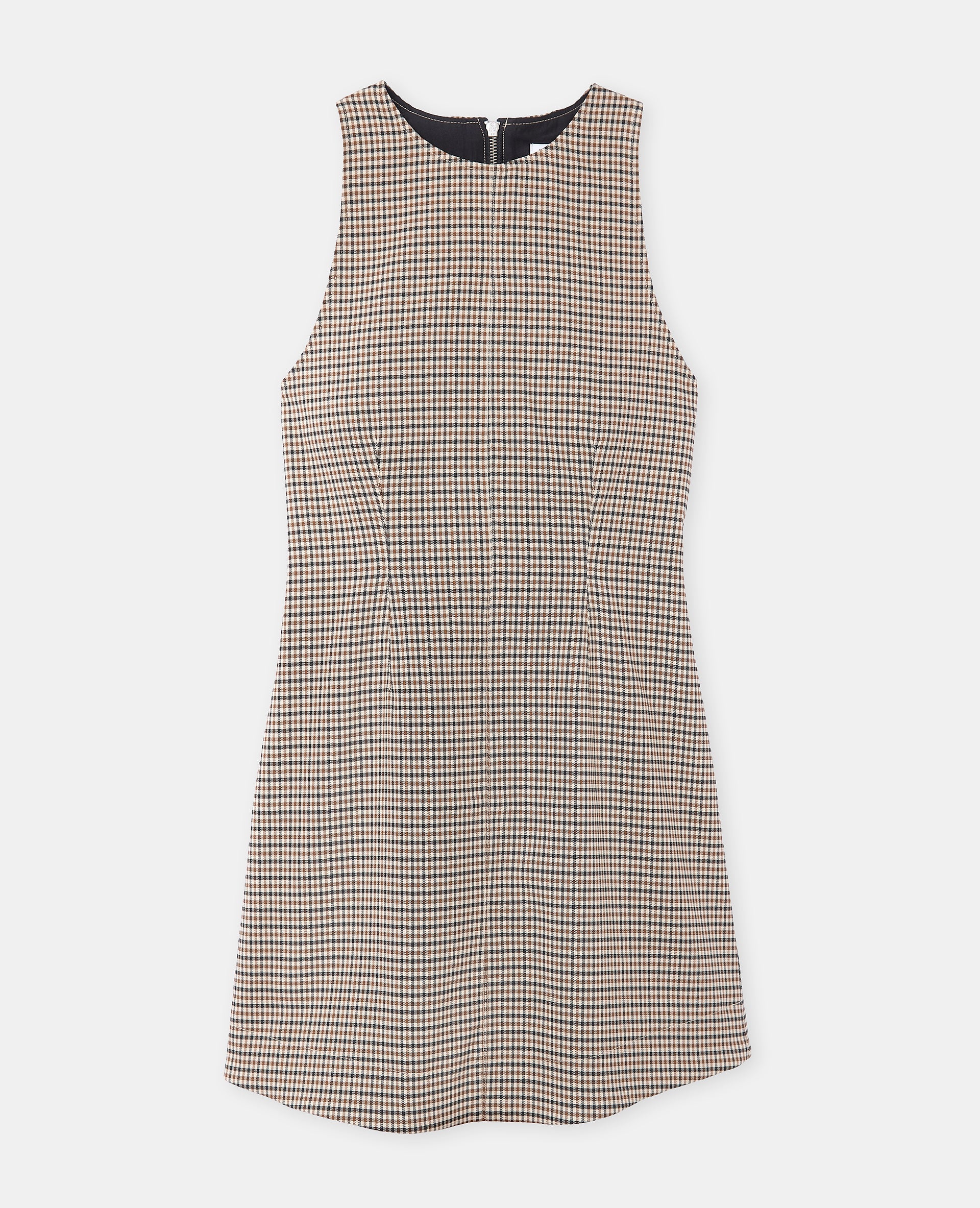 Robe courte larges emmanchures motif carreaux