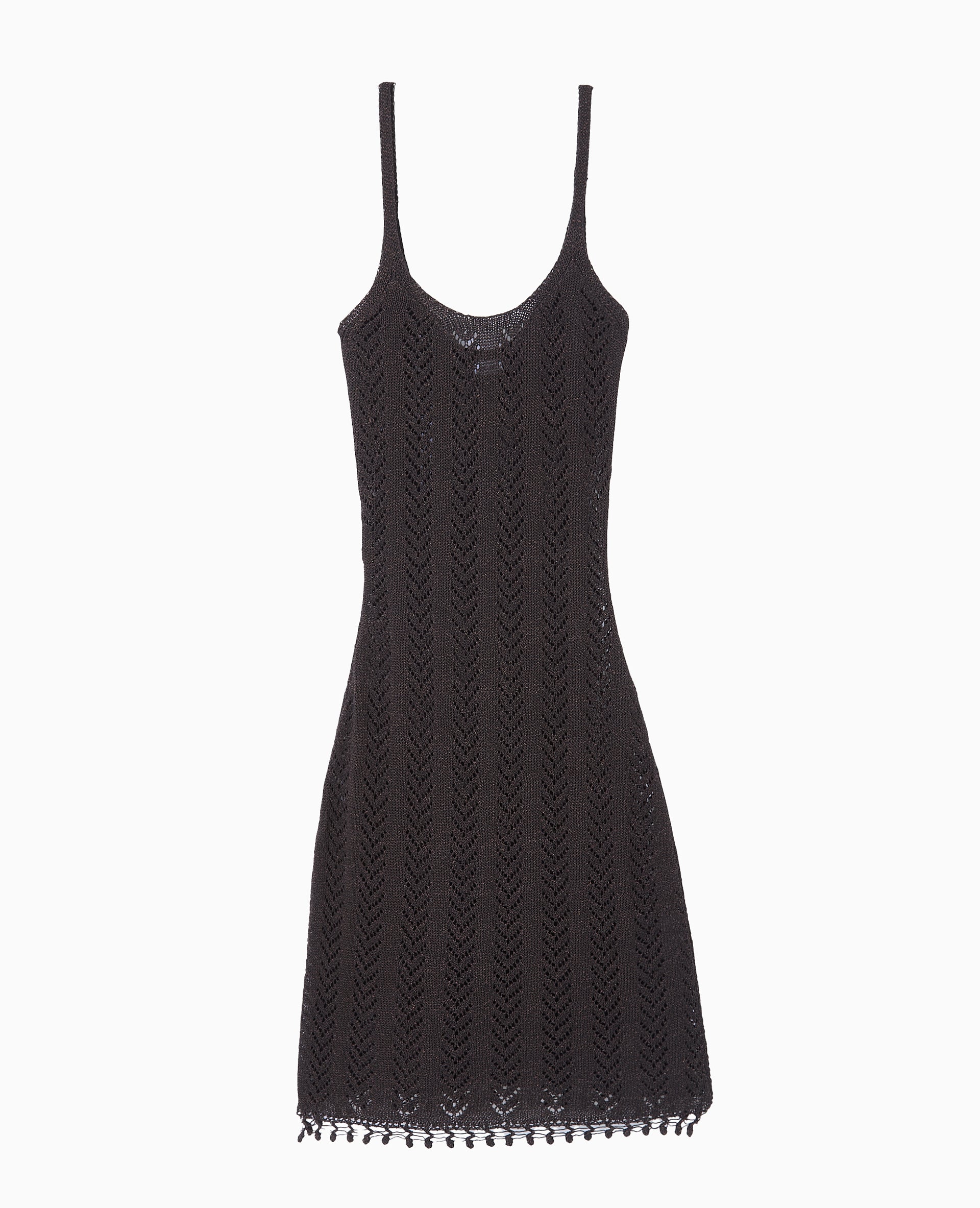Robe longueur genoux en maille ajourée