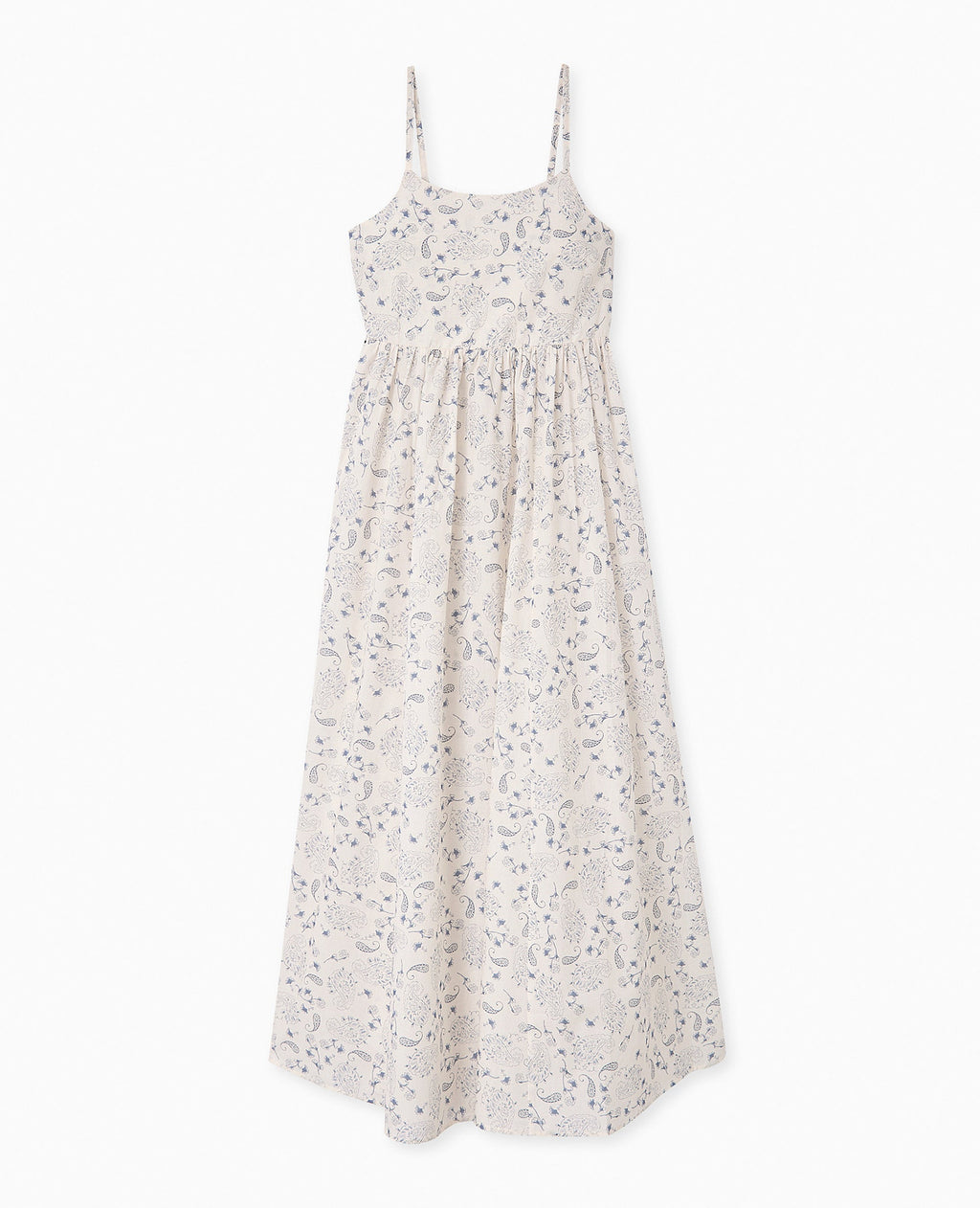 Robe longue à bretelles motif cachemire
