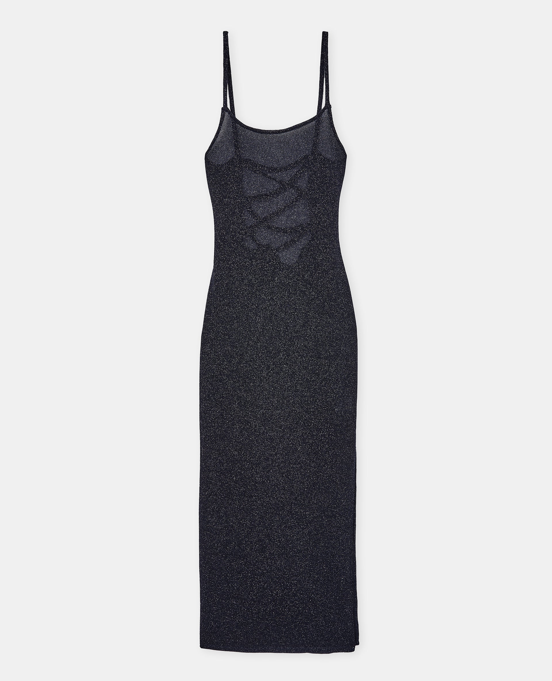 Robe longue laçage dos en maille avec fils lurex