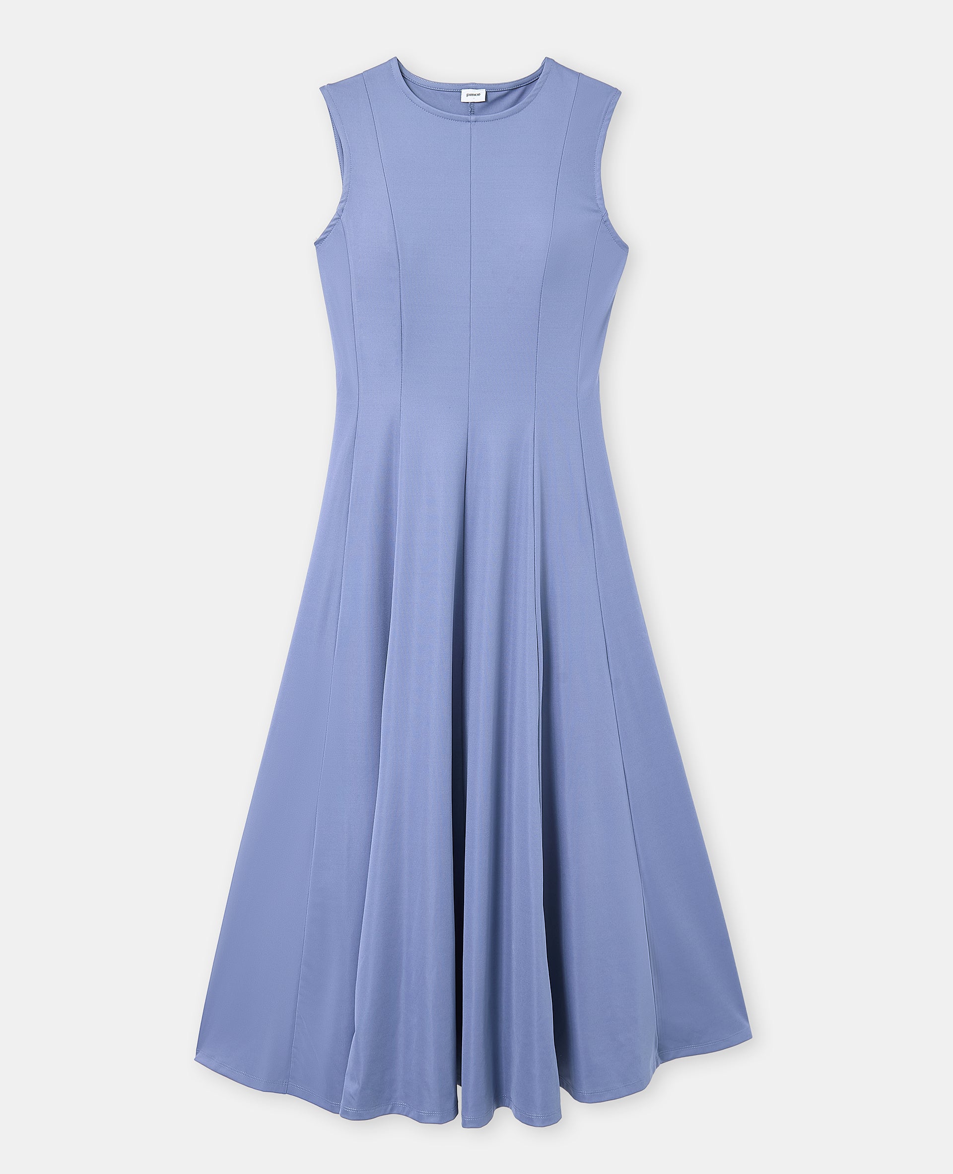 Robe longue sans manches en maille stretch