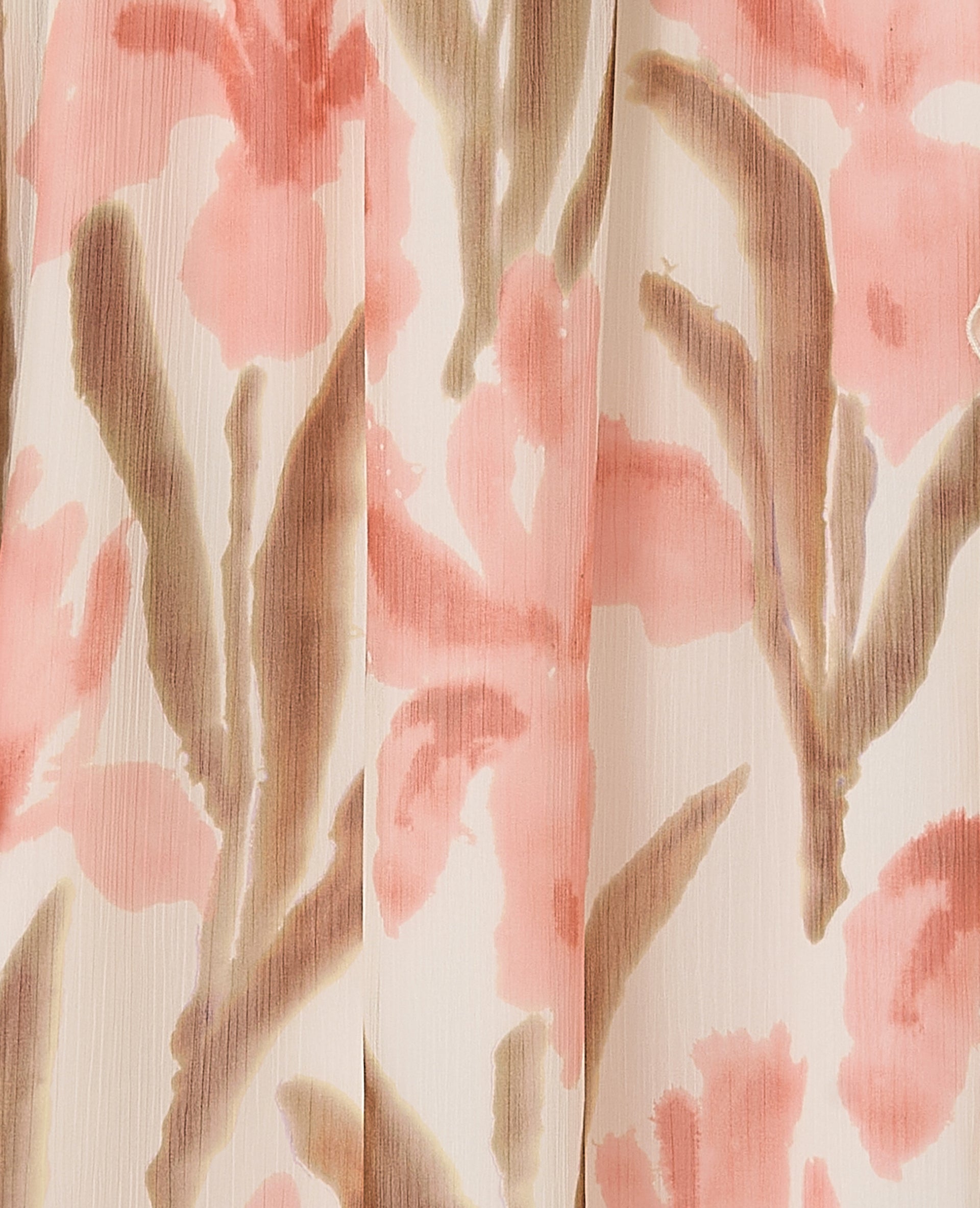 Robe courte en voile avec volants et motifs fleurs