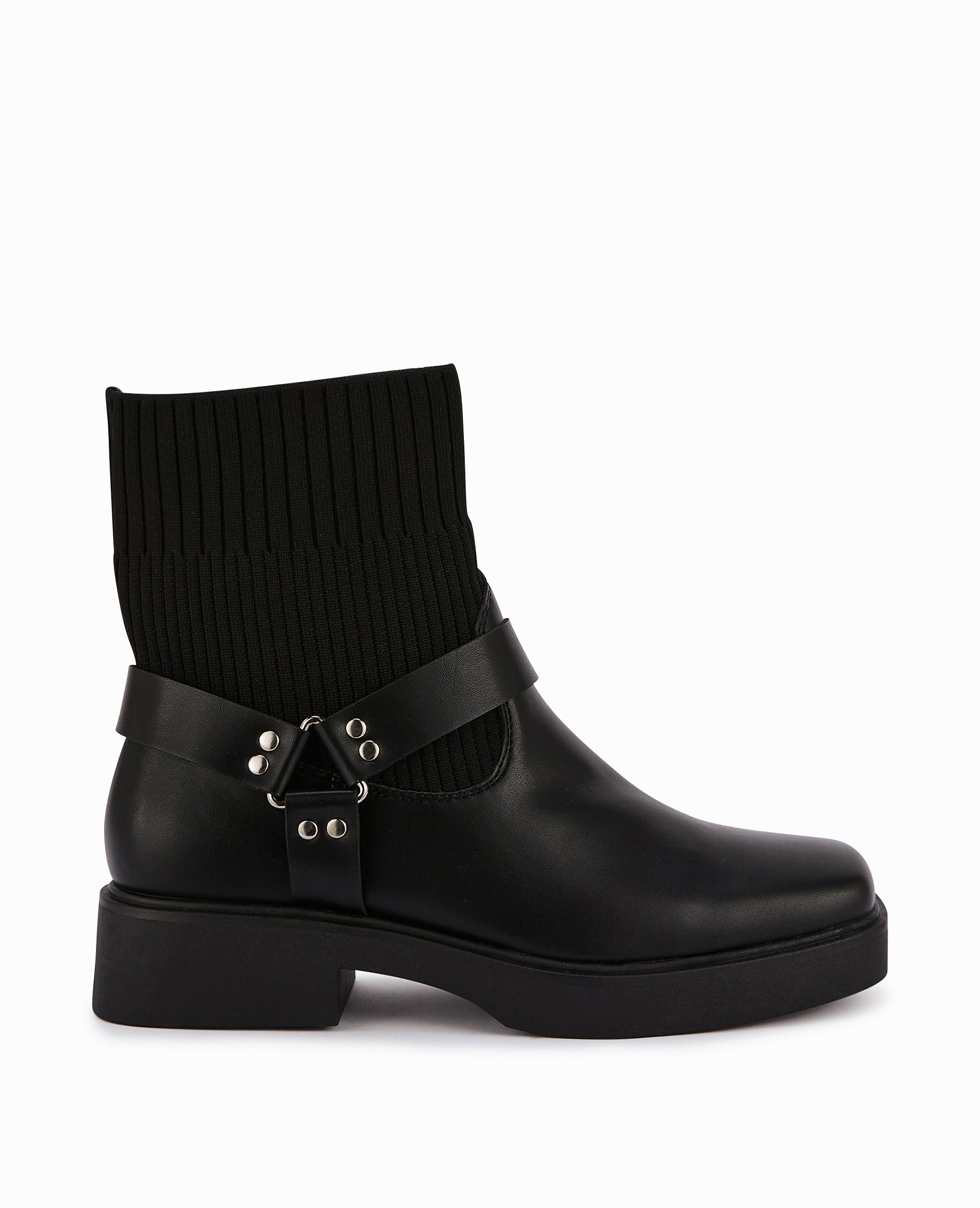 Boots bi-matière bouts carrés