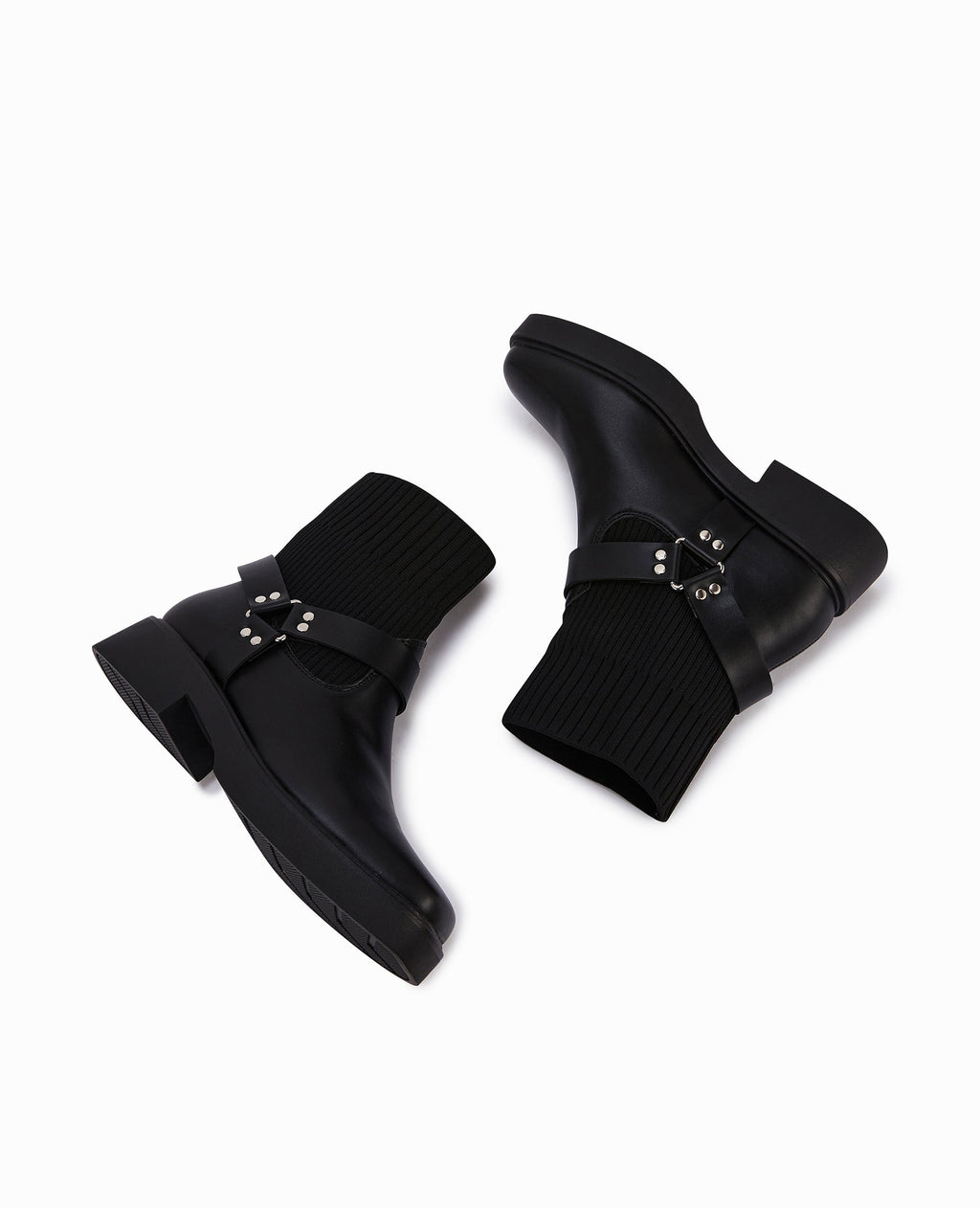 Boots bi-matière bouts carrés