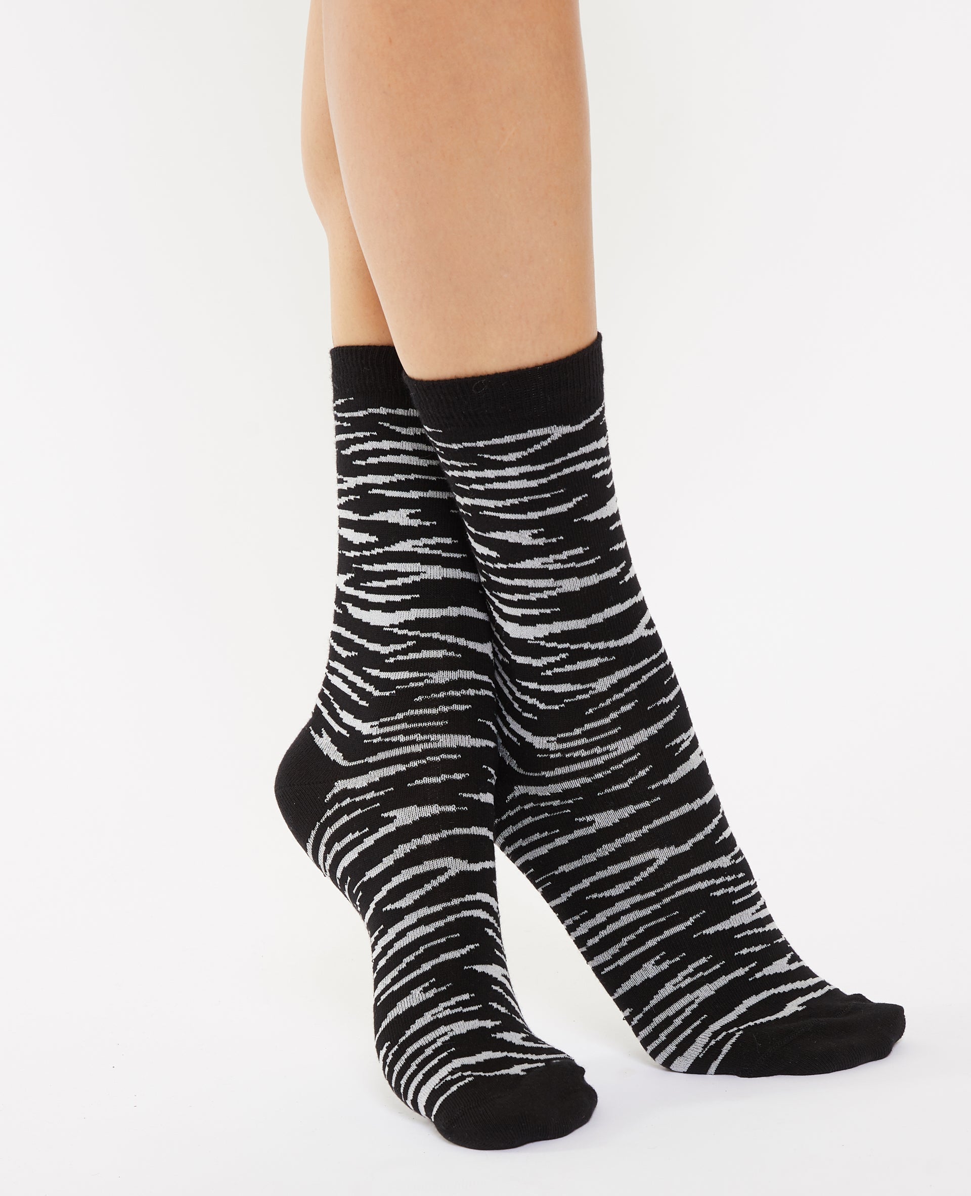 Paire de chaussettes zébrées