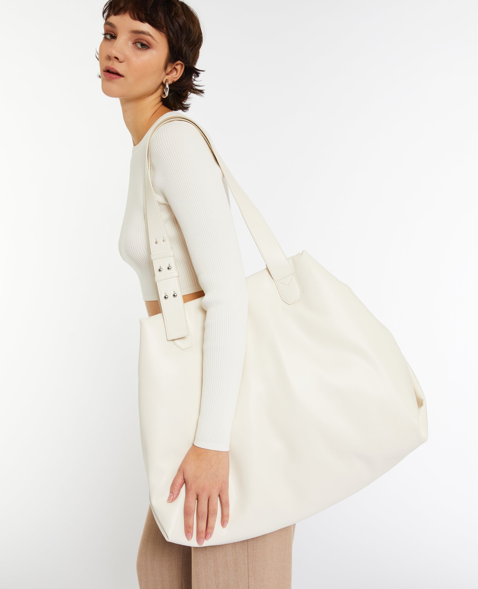 Grand sac cabas effet matelassé