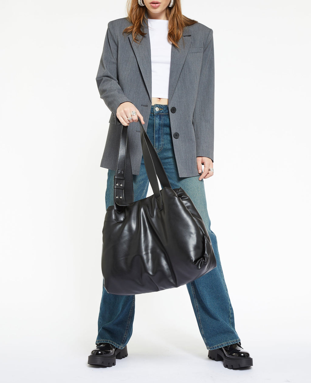 Grand sac cabas effet matelassé