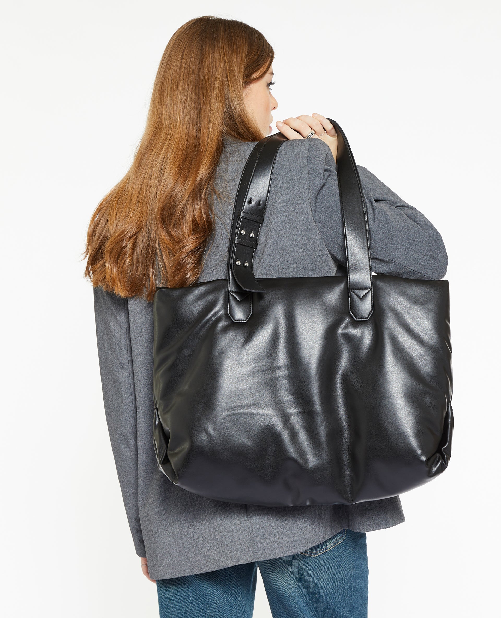 Grand sac cabas effet matelassé