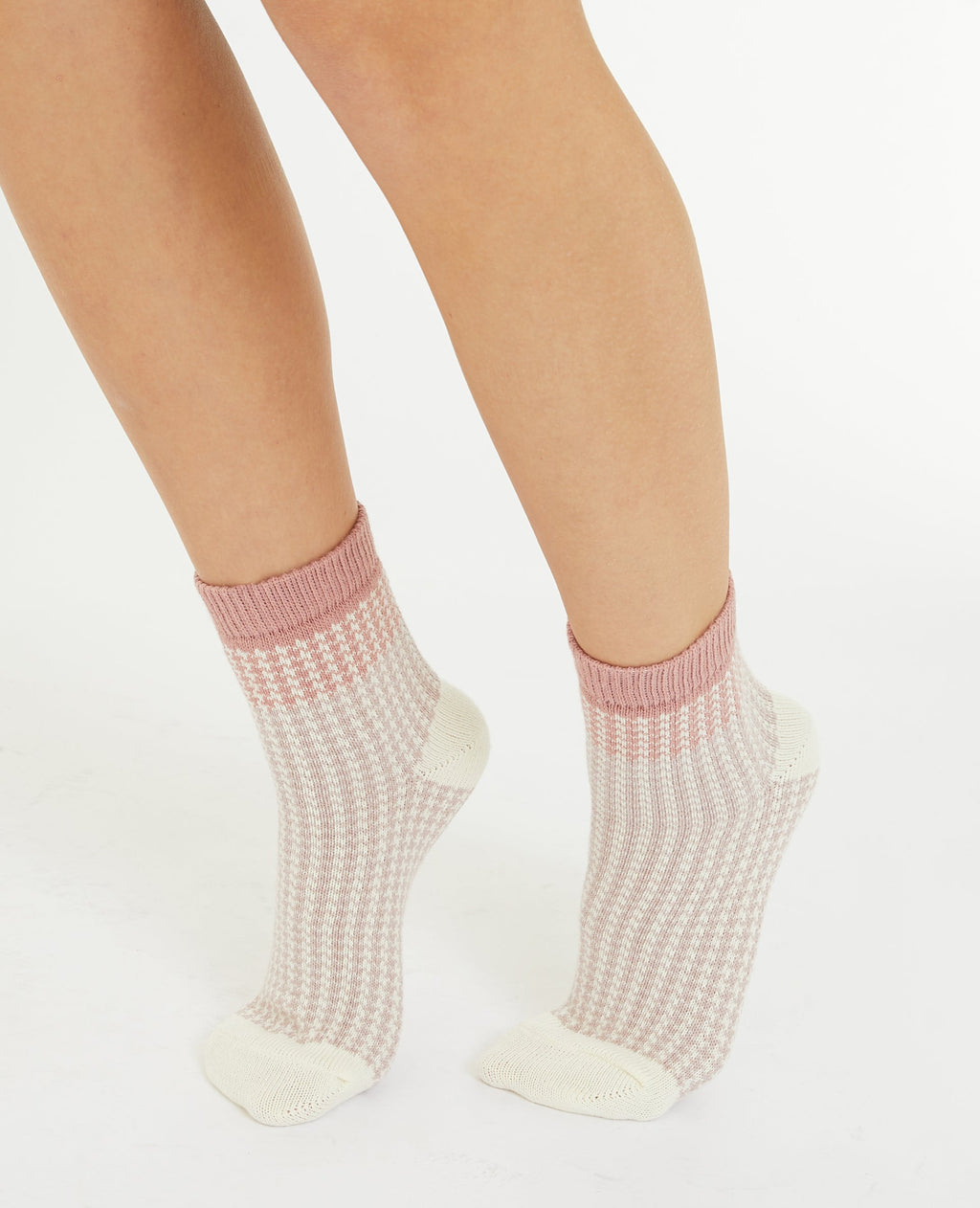 Paire de chaussettes motif pied-de-poule