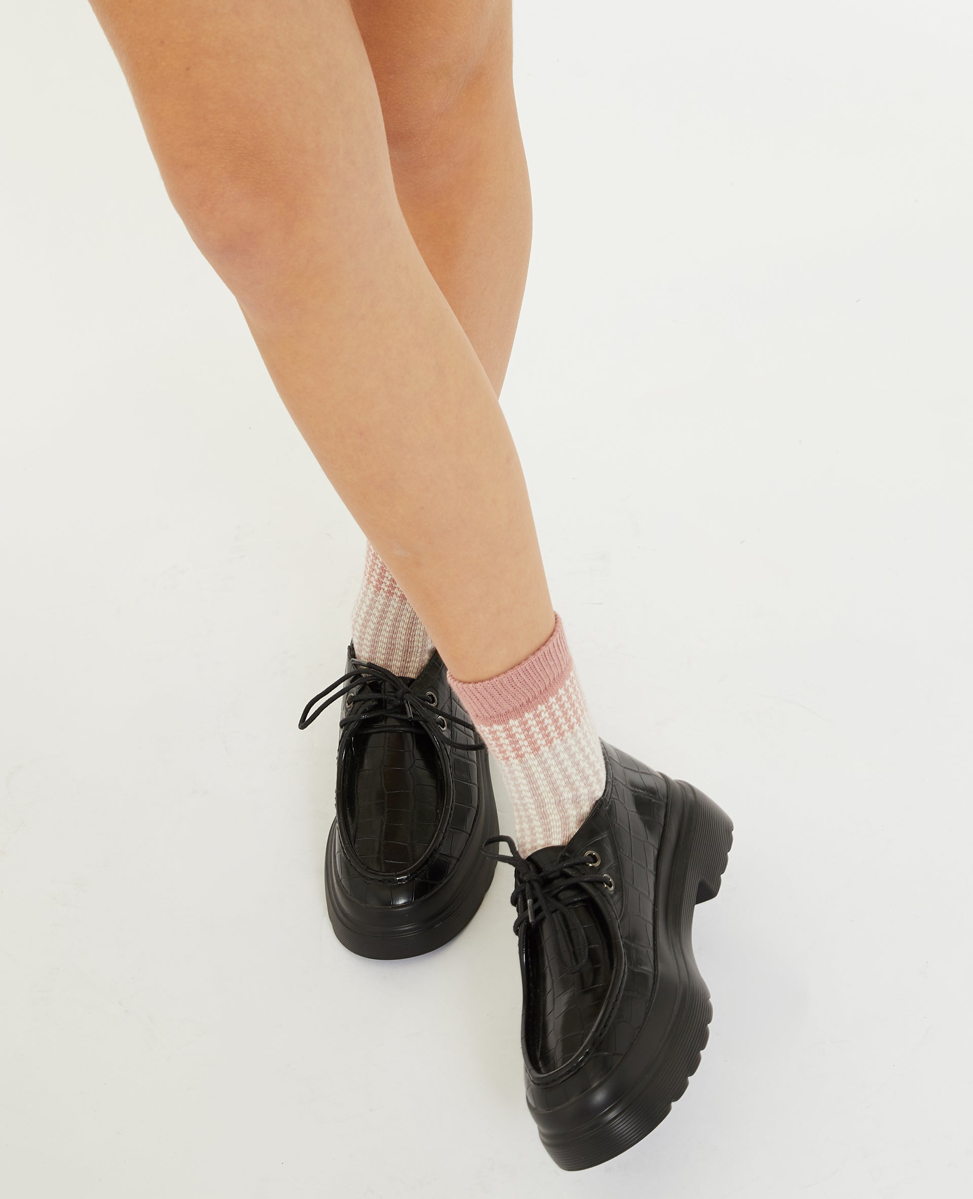 Paire de chaussettes motif pied-de-poule