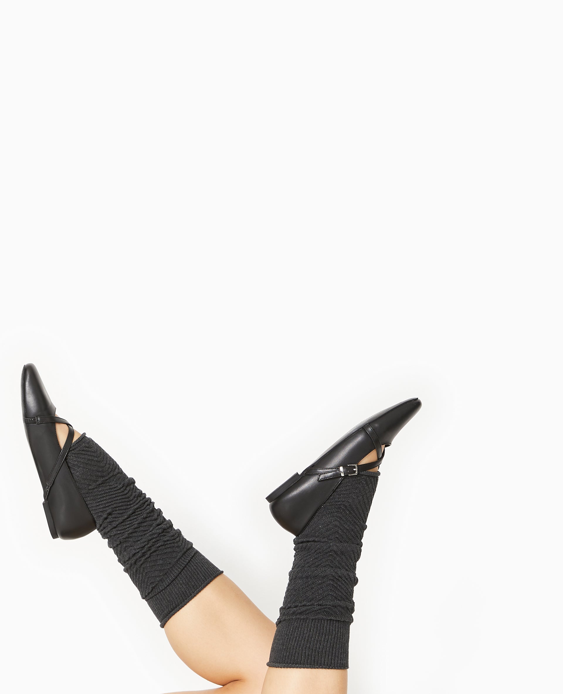Paire de guêtres en maille chevrons