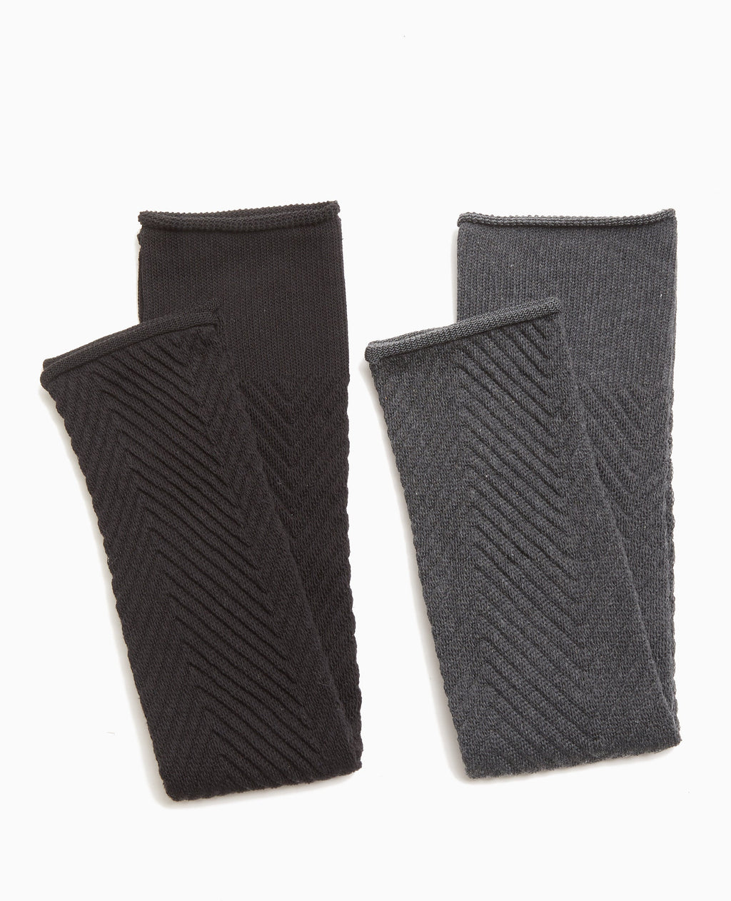 Paire de guêtres en maille chevrons