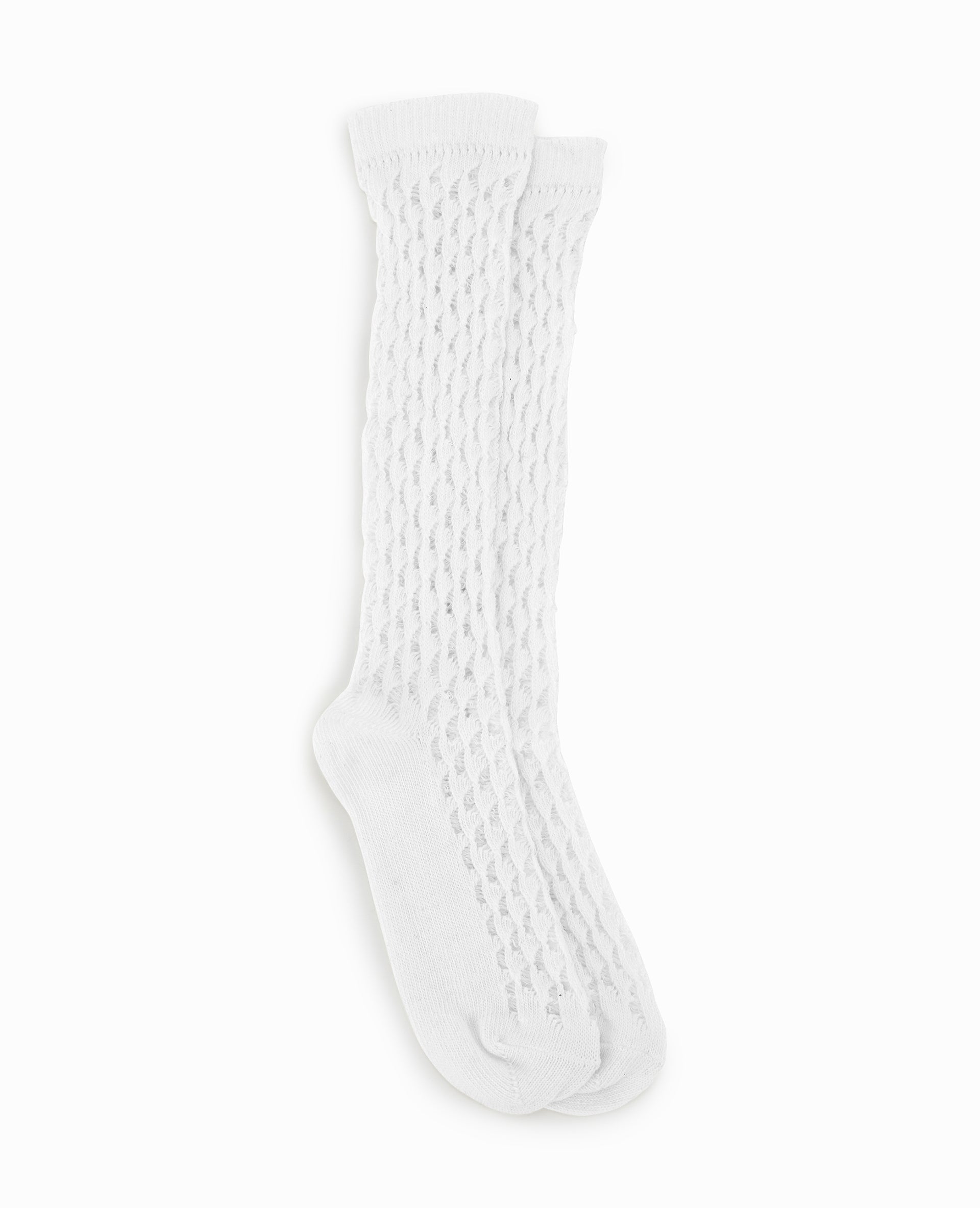 Paire de chaussettes hautes en maille ajourée