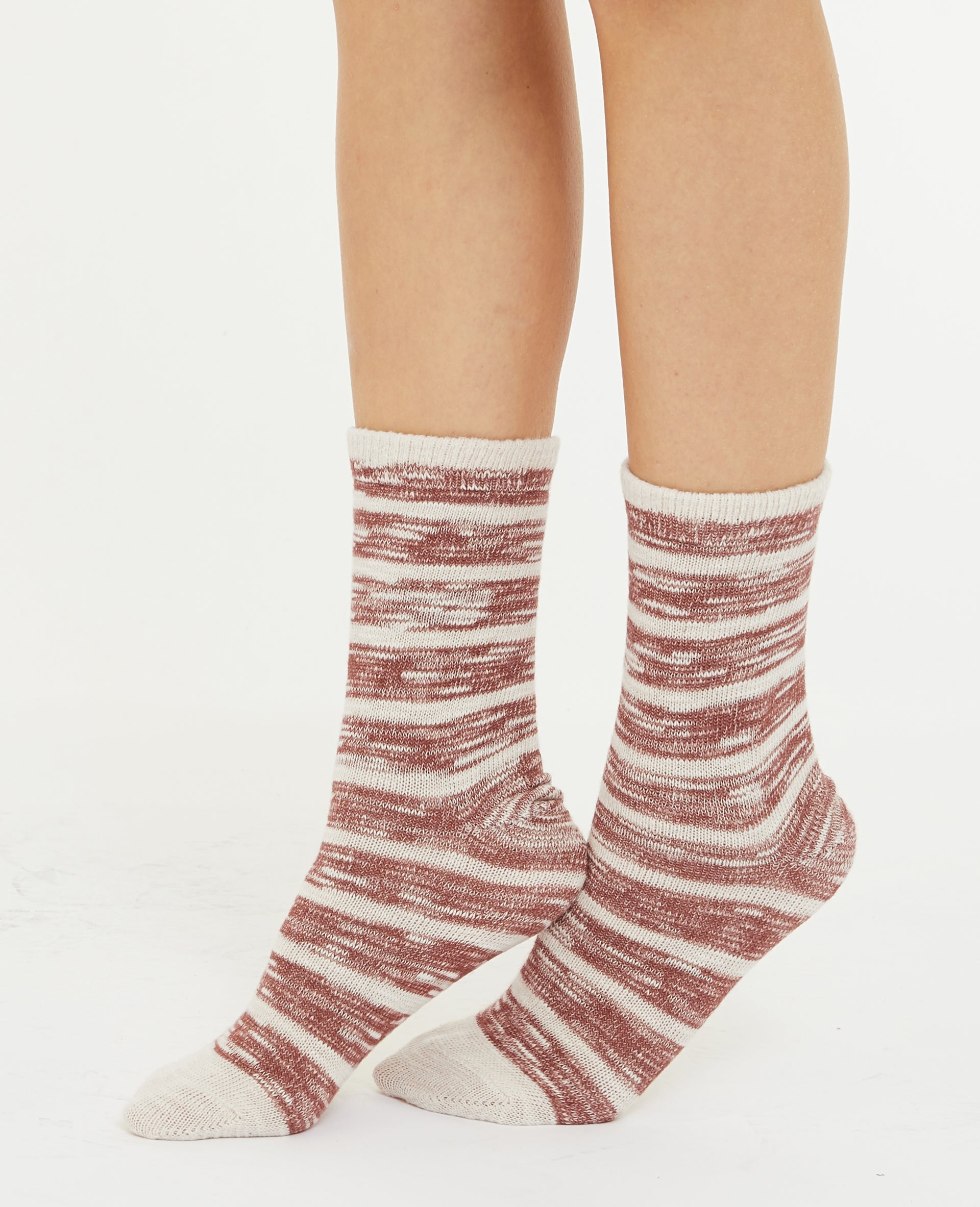 Paire de chaussettes bicolores effet rayé