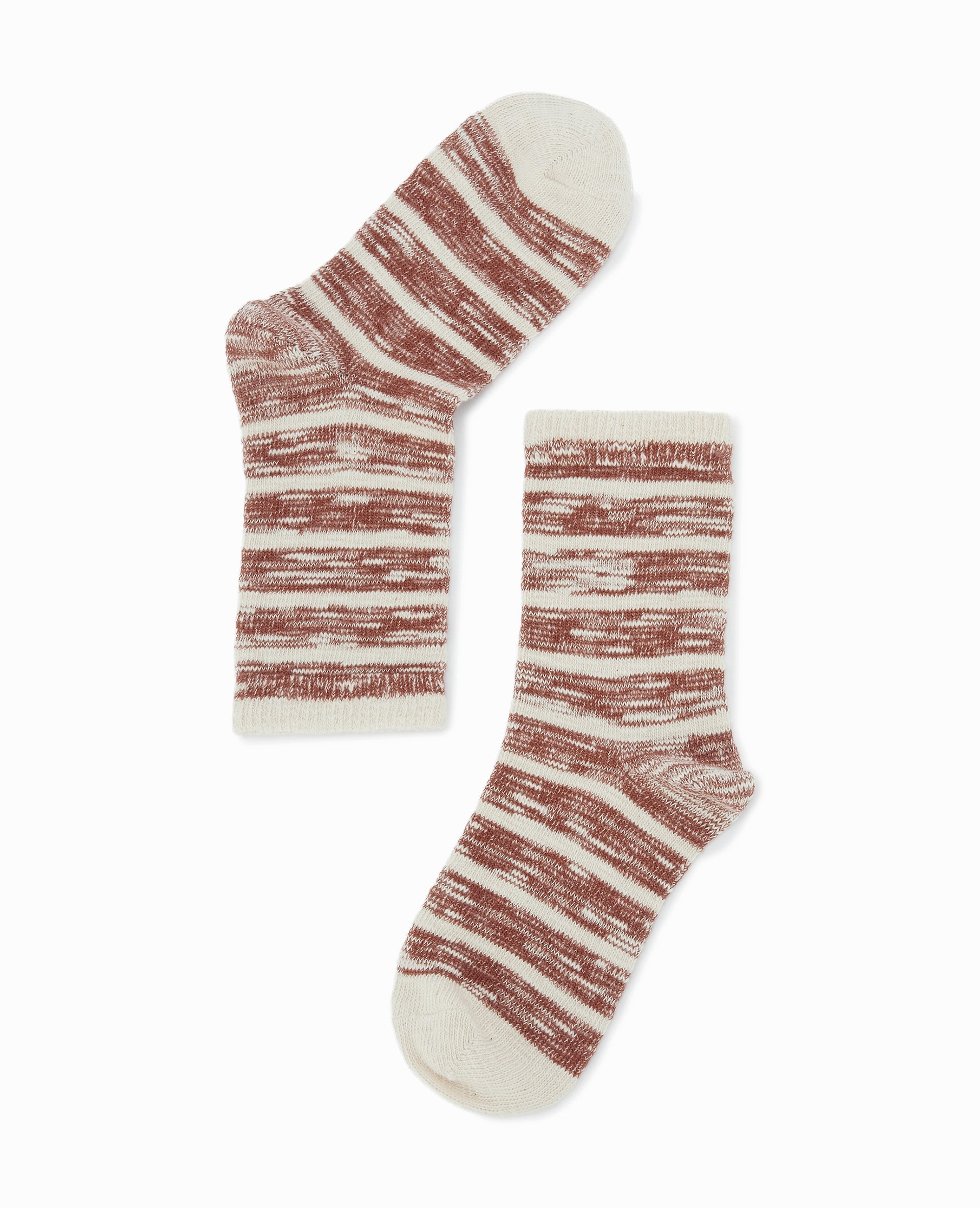 Paire de chaussettes bicolores effet rayé
