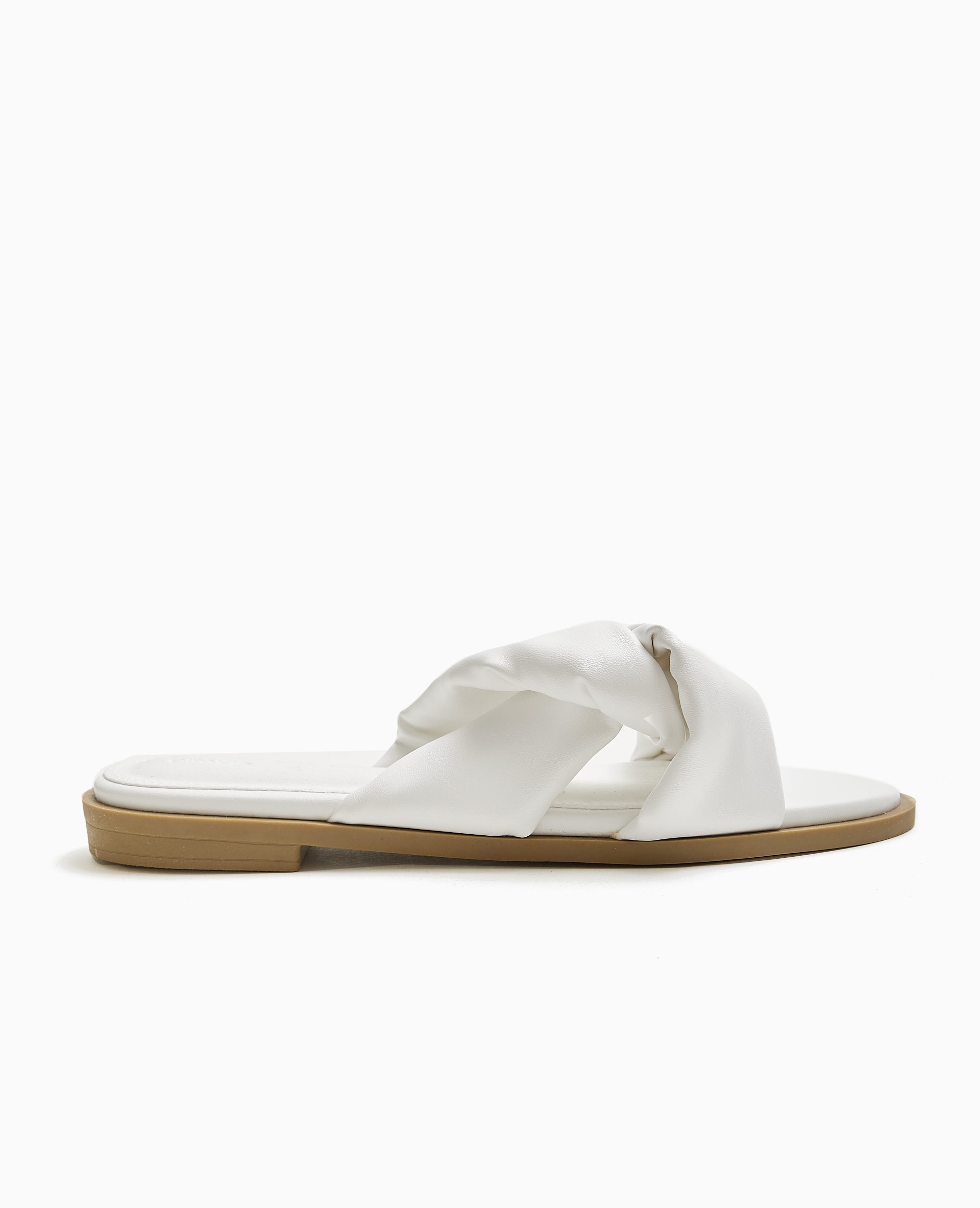 Mules plates avec brides entremêlées