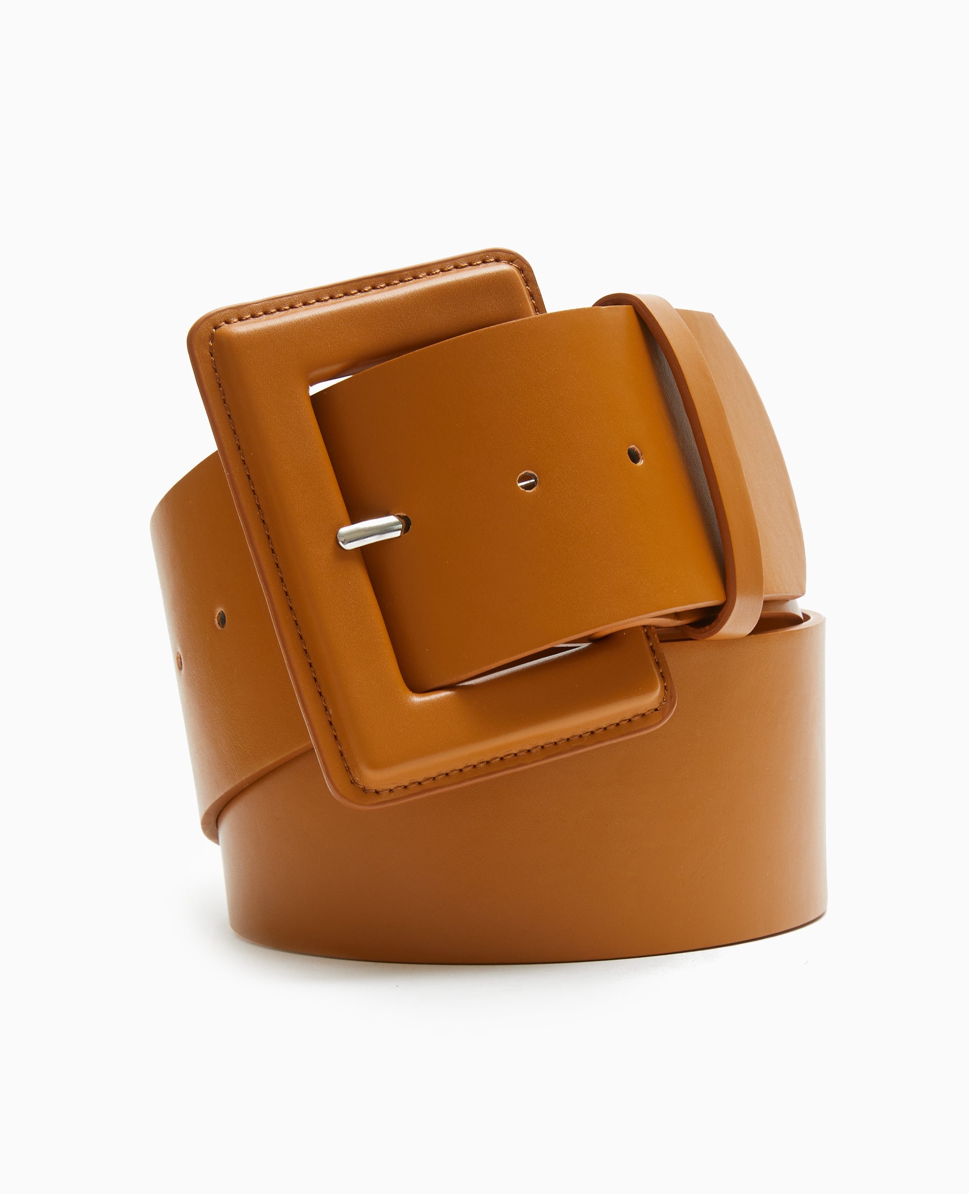 Ceinture large avec grande boucle rectangulaire