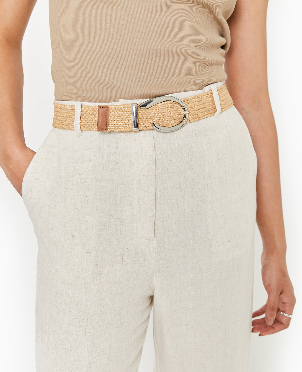 Ceinture en paille élastiquée