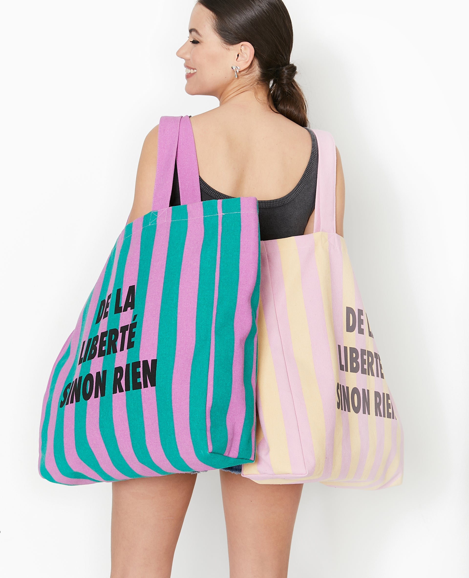Tote bag XXL rayé